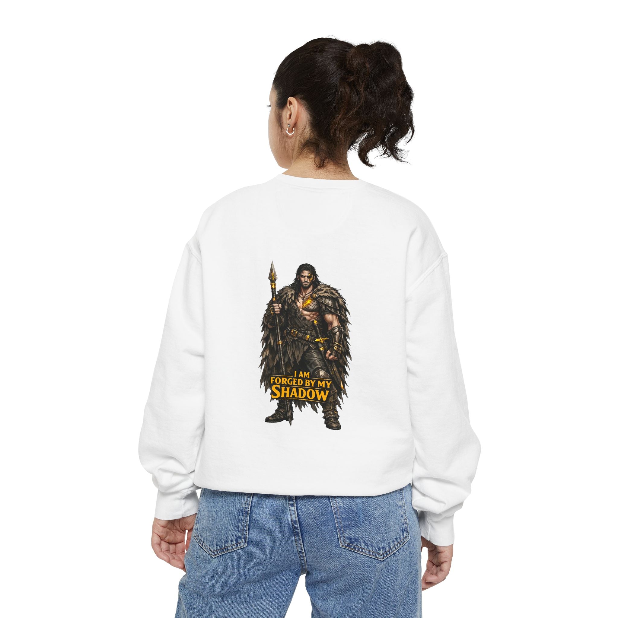 Forged by My Shadow Sweatshirt — Viking Warrior Graphic Crewneck