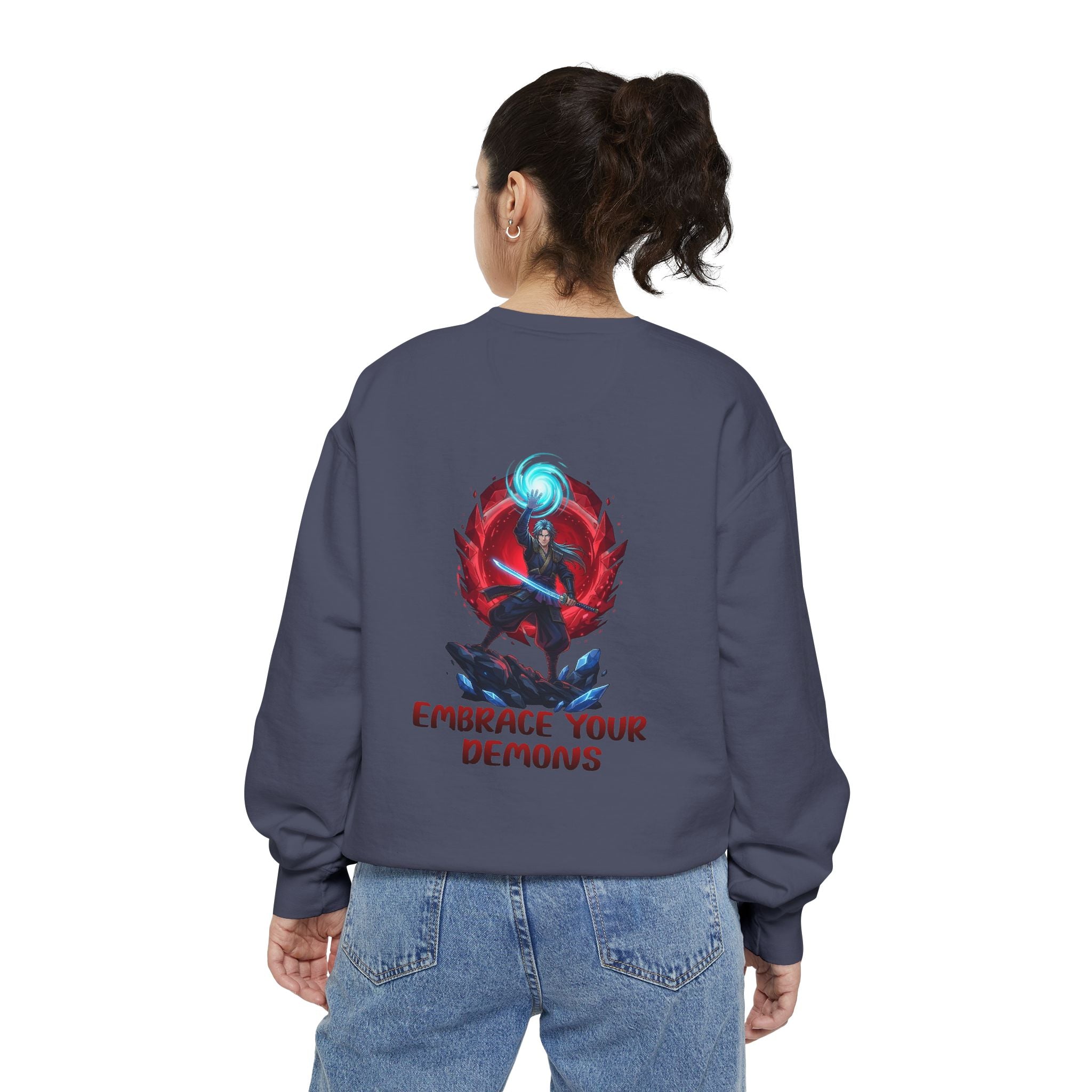 Embrace Your Demons Sweatshirt — Spiritual Fox Art Crewneck