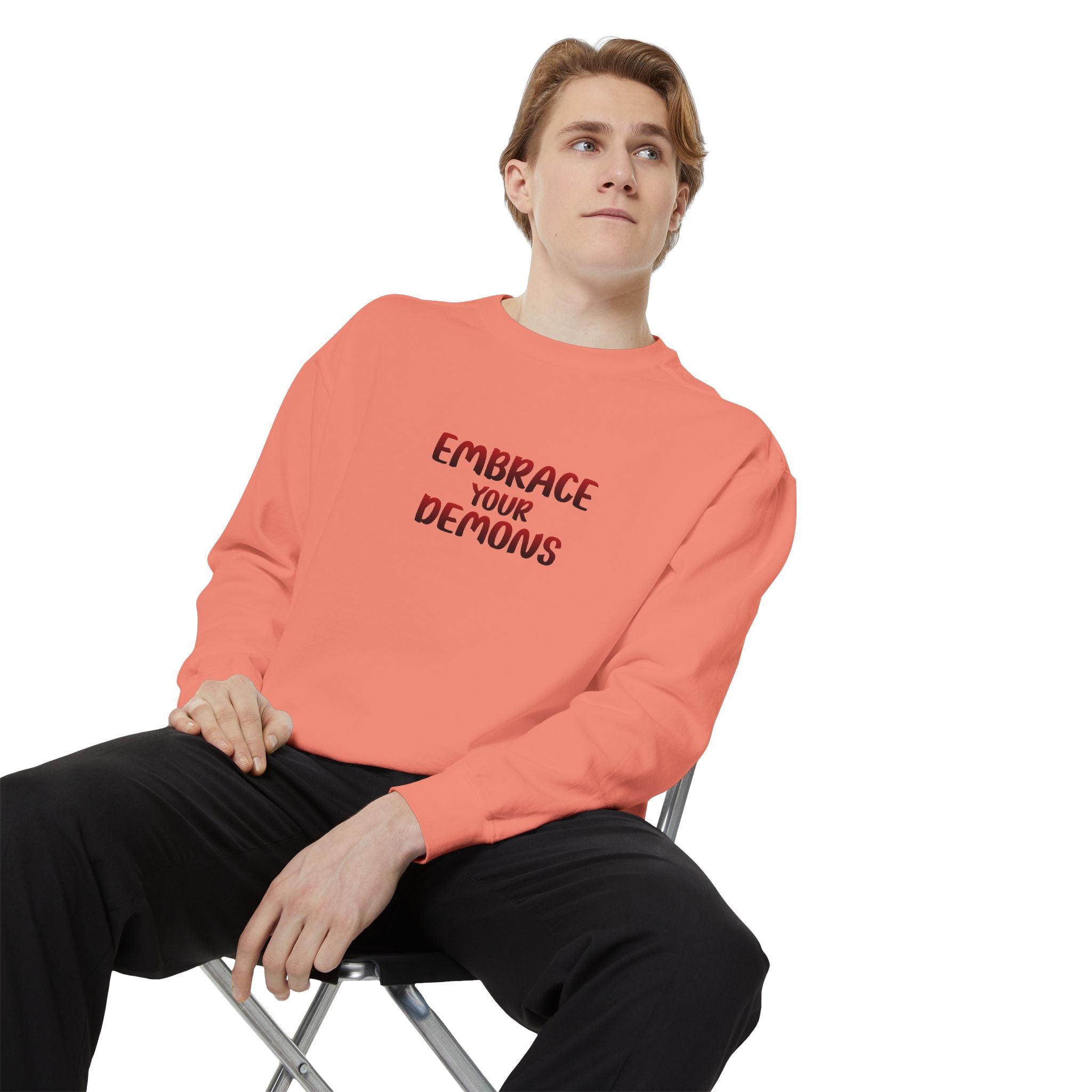 Embrace Your Demons Sweatshirt — Viking Warrior Graphic Crewneck