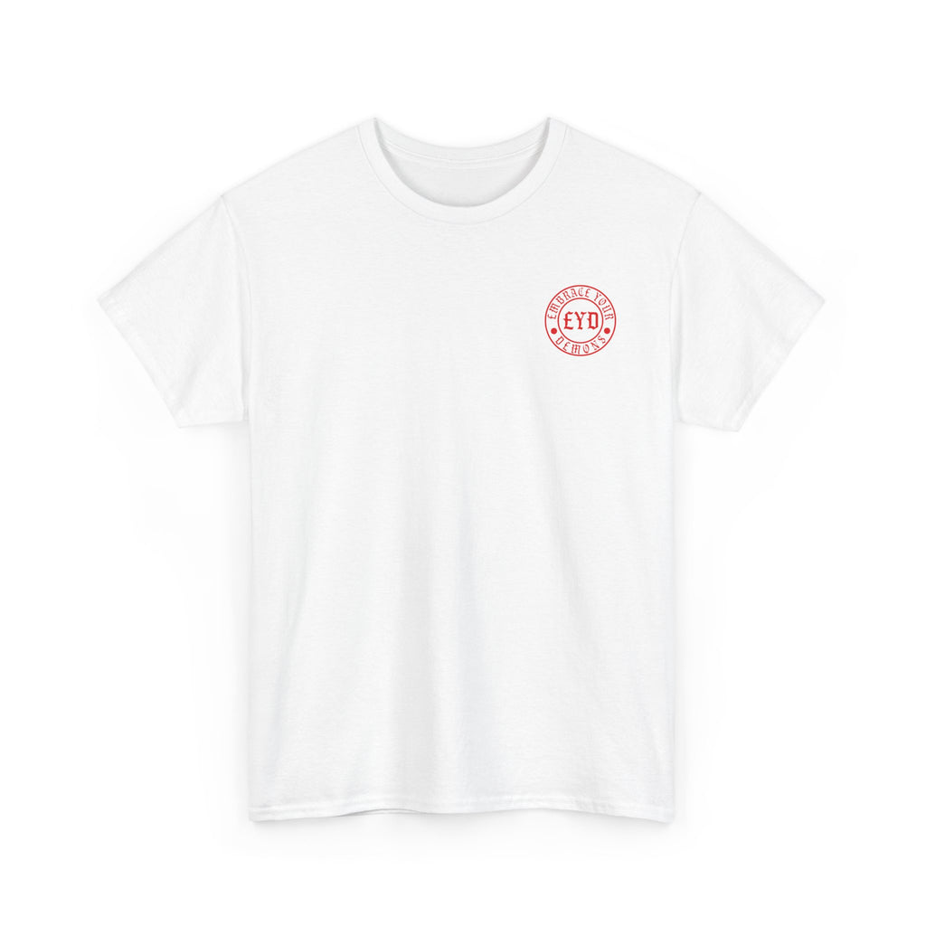 Minimal Pink Circle Logo Tee — 'EYD' Chest Graphic Cotton T-Shirt