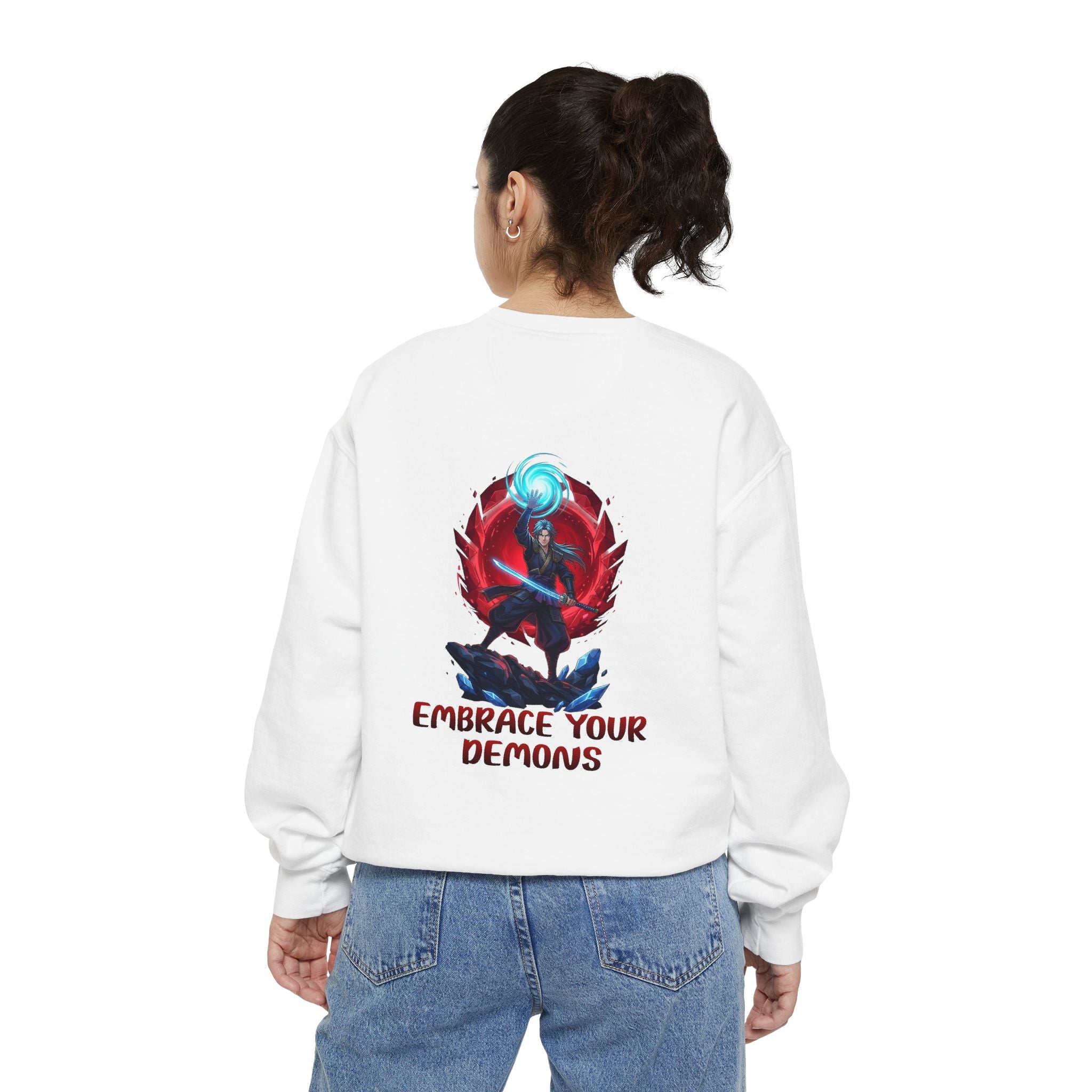 Embrace Your Demons Sweatshirt — Spiritual Fox Art Crewneck