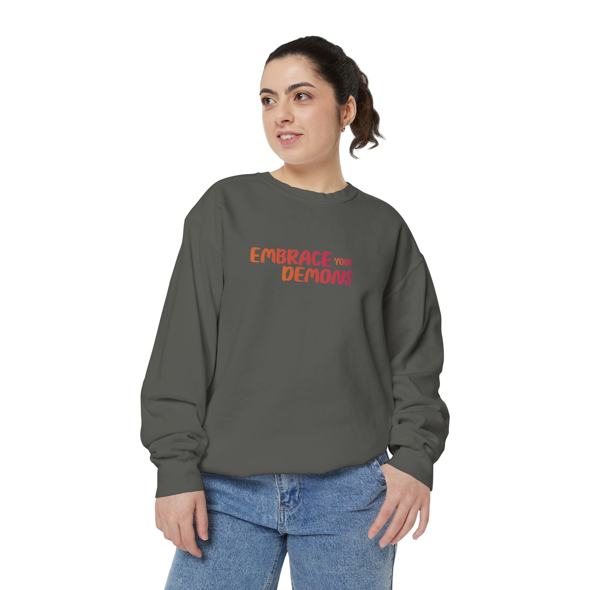 Embrace Your Demons Sweatshirt — Samurai Warrior Graphic Crewneck