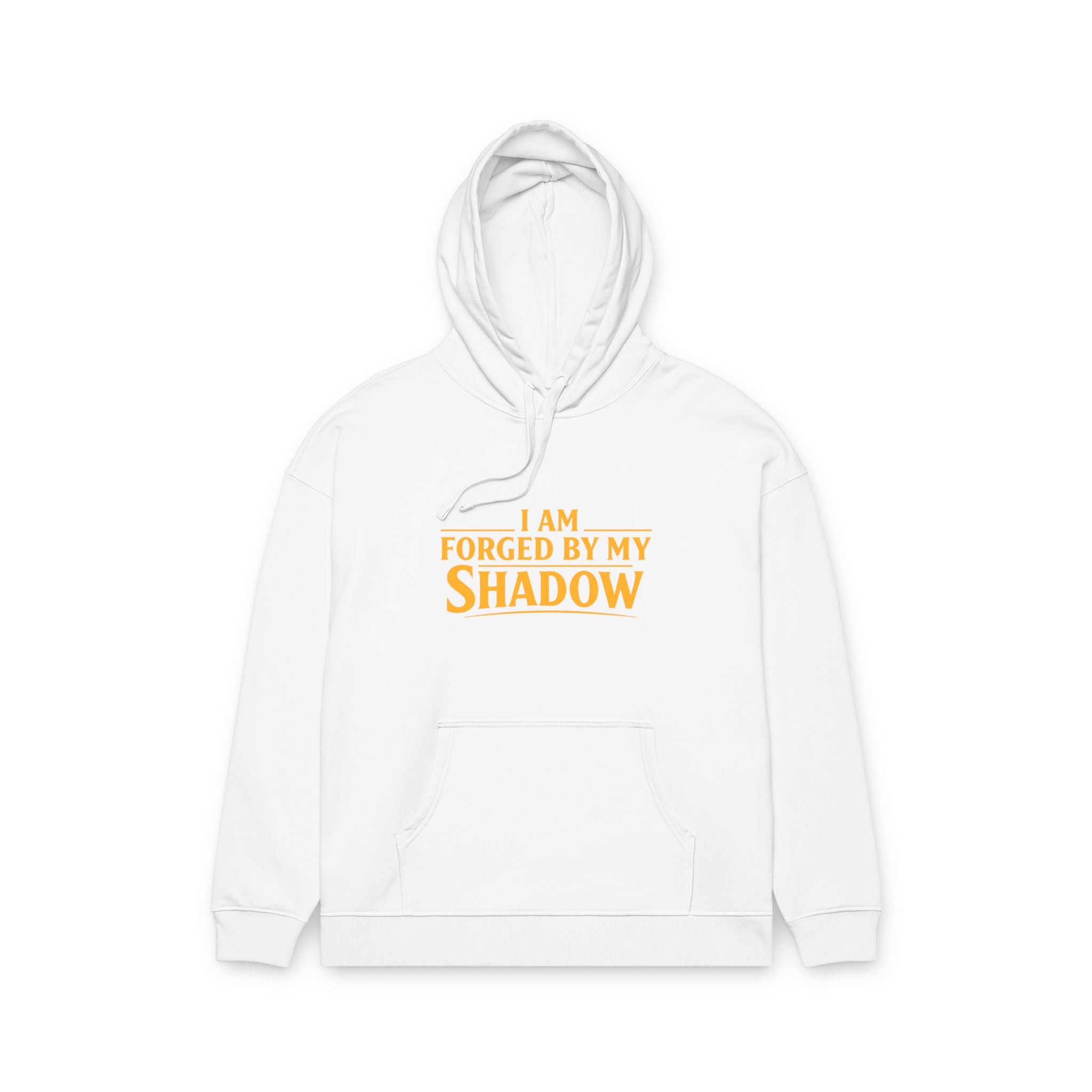 Angel Knight Hoodie — “I Am Forged by My Shadow” Graphic Pullover