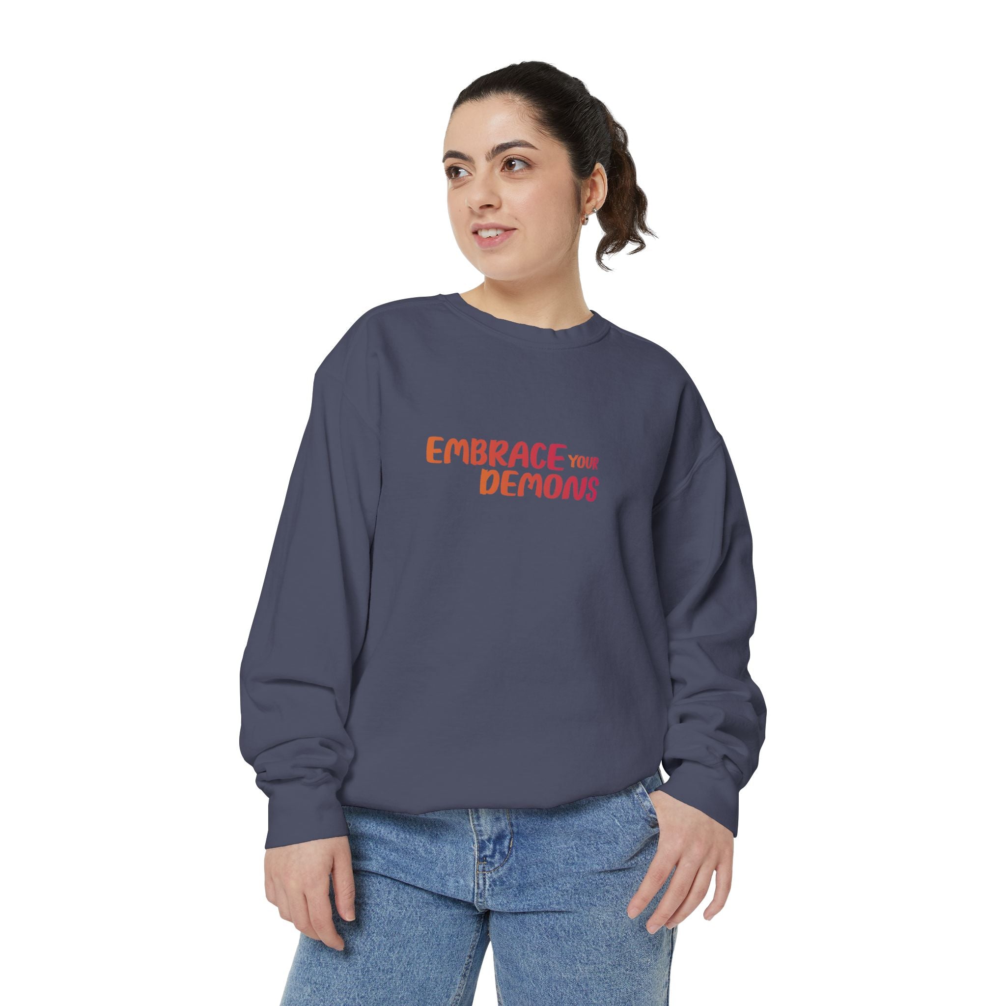 Embrace Your Demons Sweatshirt — Spiritual Fox Art Crewneck