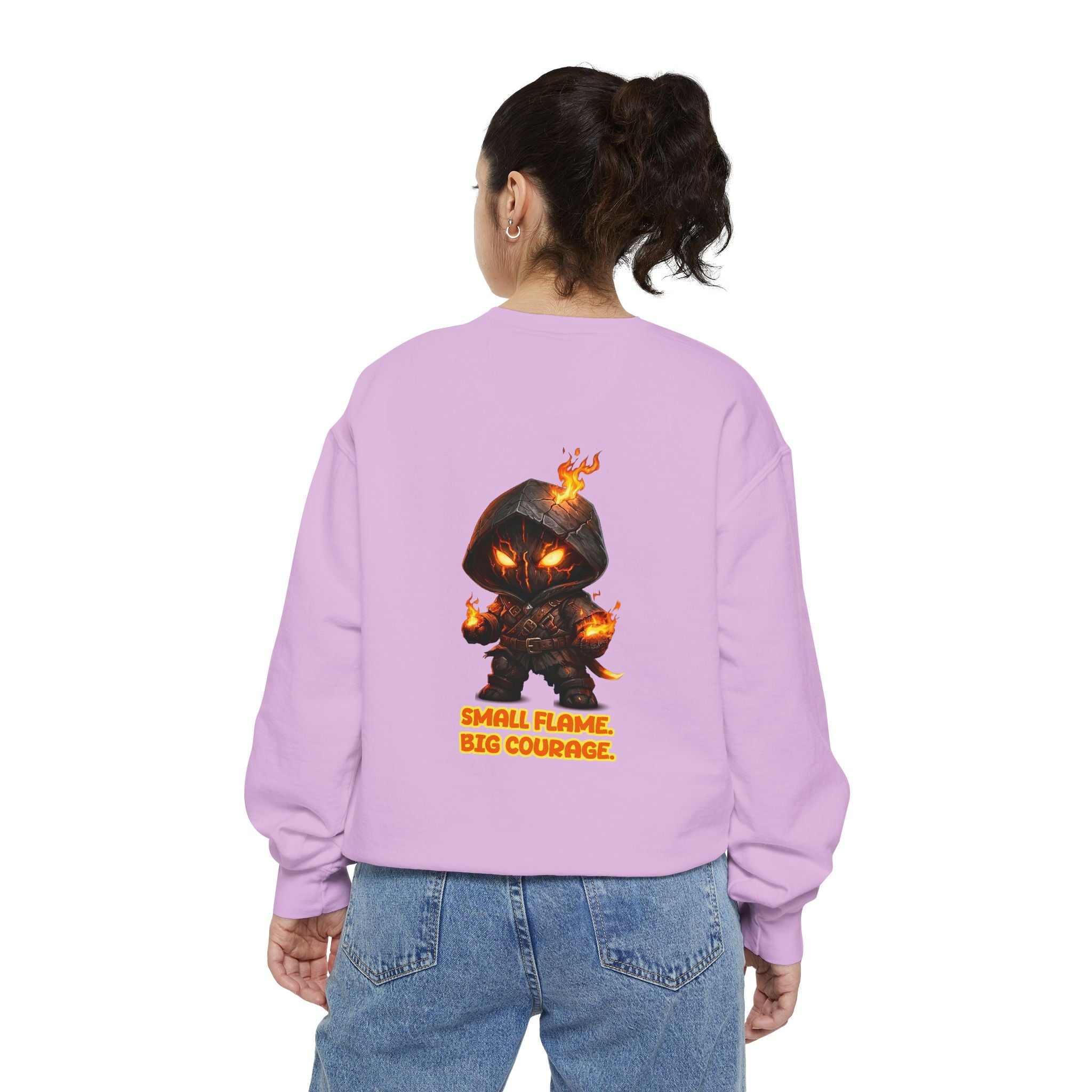 Embrace Your Demons Sweatshirt — Small Flame, Big Courage Graphic Crewneck