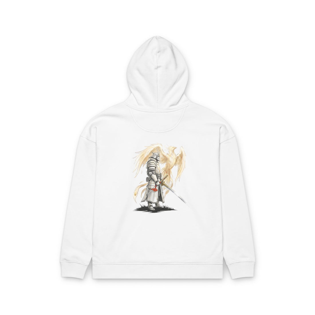 Angel Knight Hoodie — “I Am Forged by My Shadow” Graphic Pullover