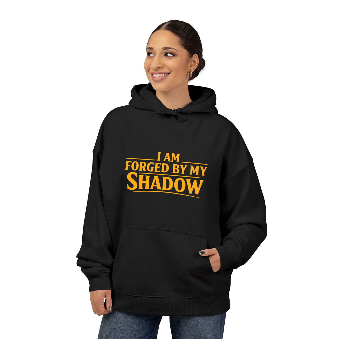 Angel Knight Hoodie — “I Am Forged by My Shadow” Graphic Pullover