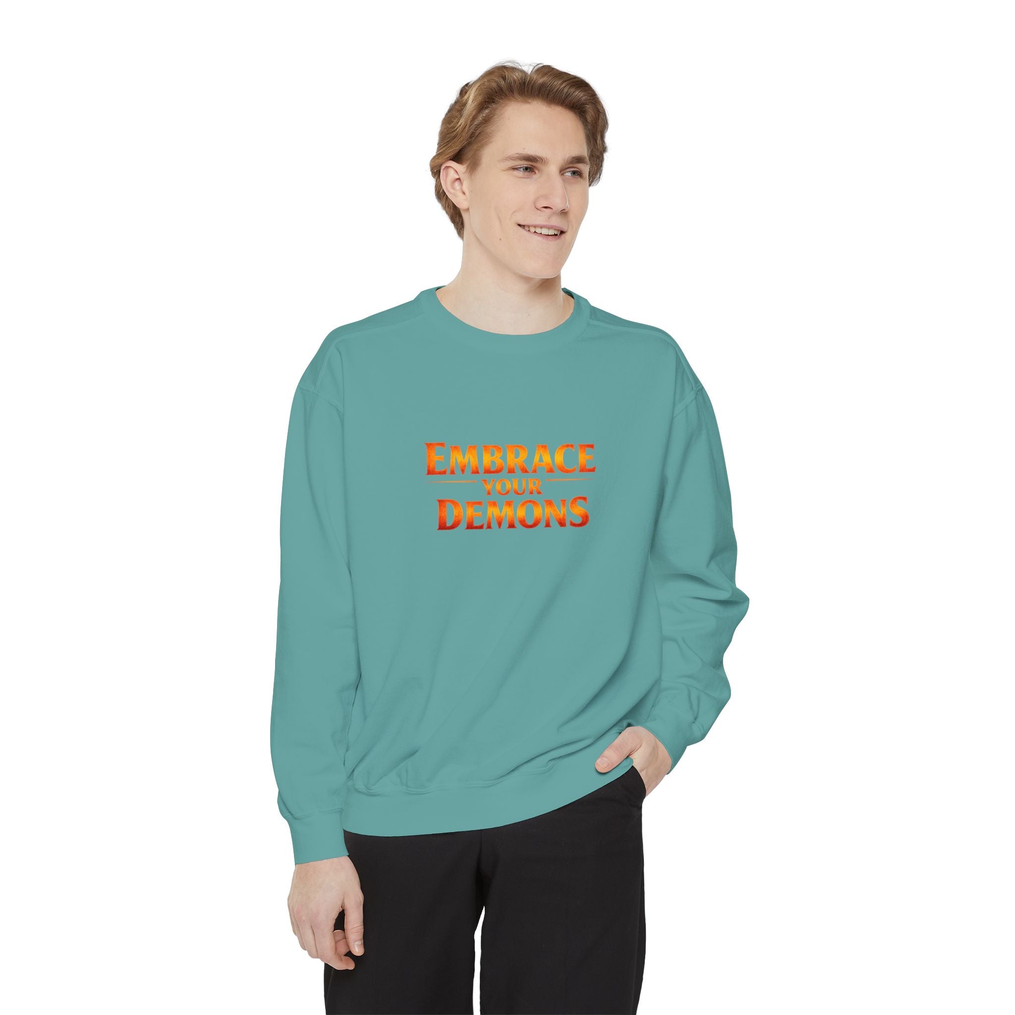 Embrace Your Demons Sweatshirt — Angel Warrior Graphic Crewneck
