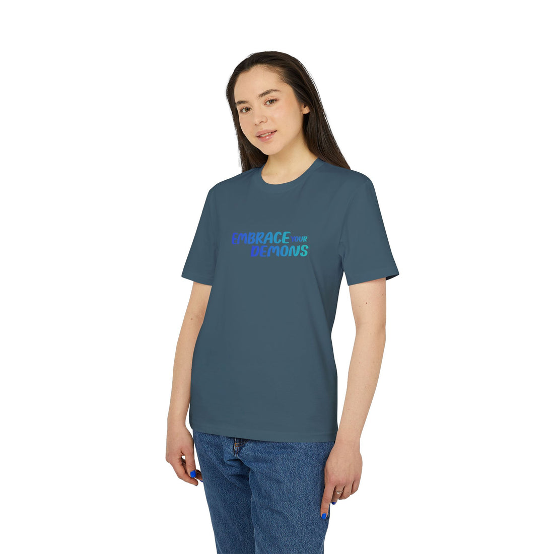 Embrace Your Demons T-Shirt — Cute Blue Fox 'Cold Heart, Warm Soul' Graphic Tee