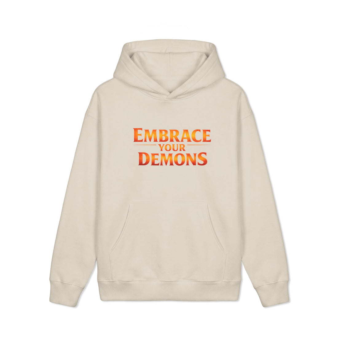 Embrace Your Demons Hoodie — Fiery Warrior Graphic Pullover