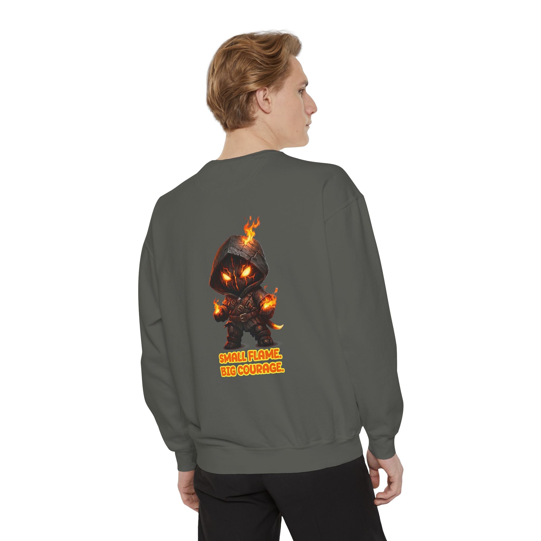 Embrace Your Demons Sweatshirt — Small Flame, Big Courage Graphic Crewneck