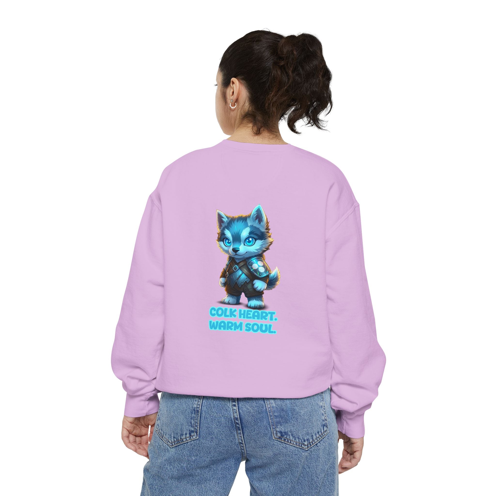 Embrace Your Demons Sweatshirt — "Cold Heart, Warm Soul" Cat Graphic Sweatshirt