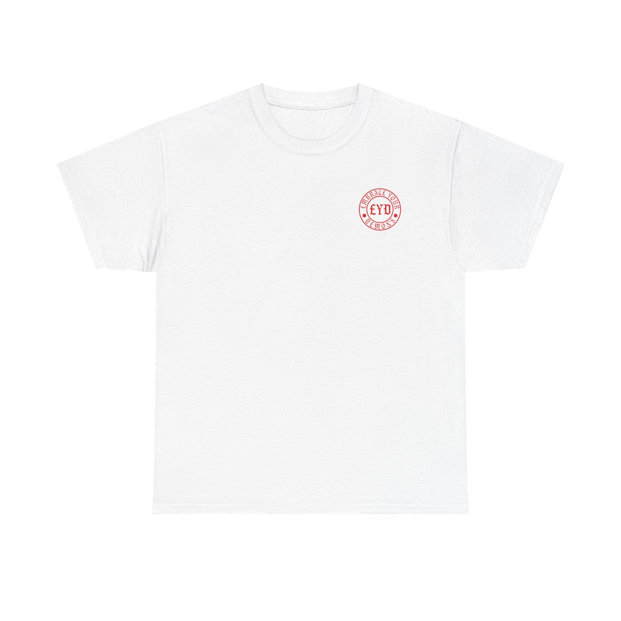 Minimal Pink Circle Logo Tee — 'EYD' Chest Graphic Cotton T-Shirt