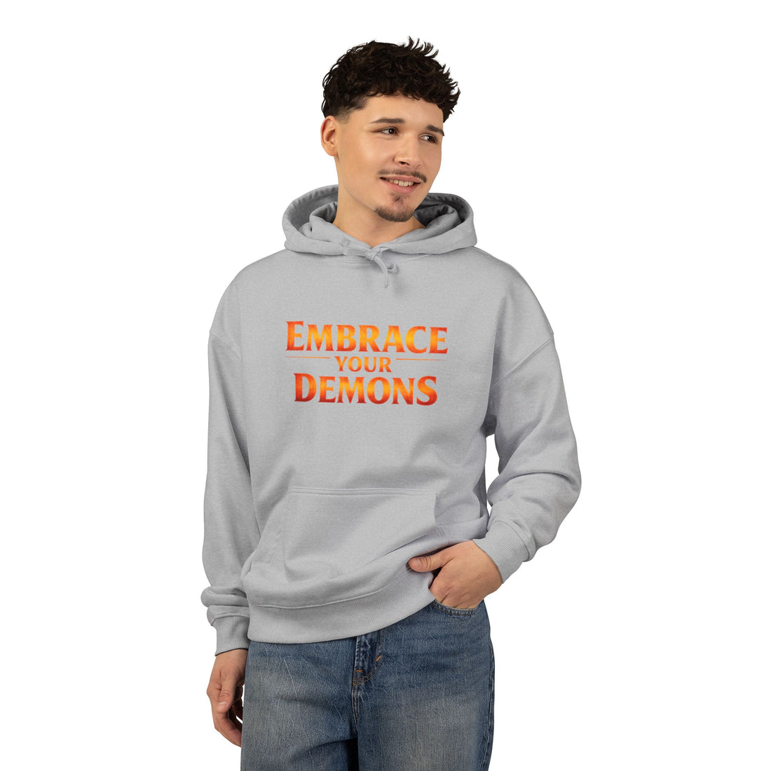 Embrace Your Demons Hoodie — Cute Fiery Demon Graphic Sweatshirt