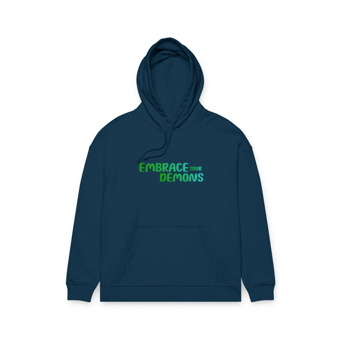 Embrace Your Demons Hoodie — Green Forest Creature Graphic Hoodie