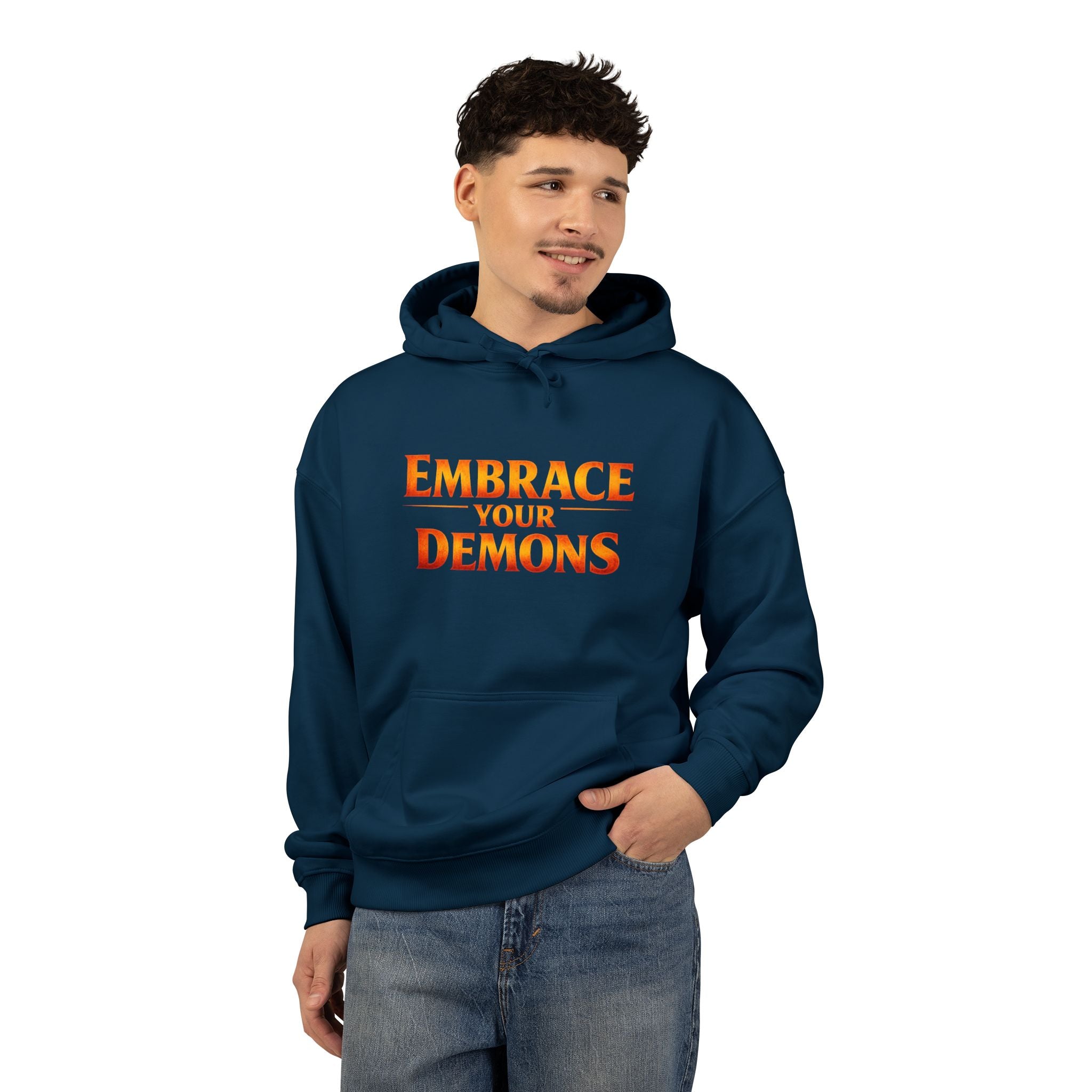 Embrace Your Demons Hoodie — Cute Fiery Demon Graphic Sweatshirt