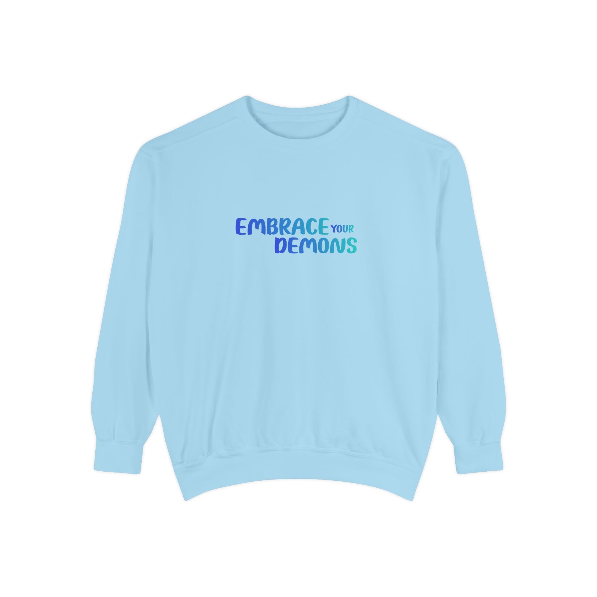 Embrace Your Demons Sweatshirt — "Cold Heart, Warm Soul" Cat Graphic Sweatshirt