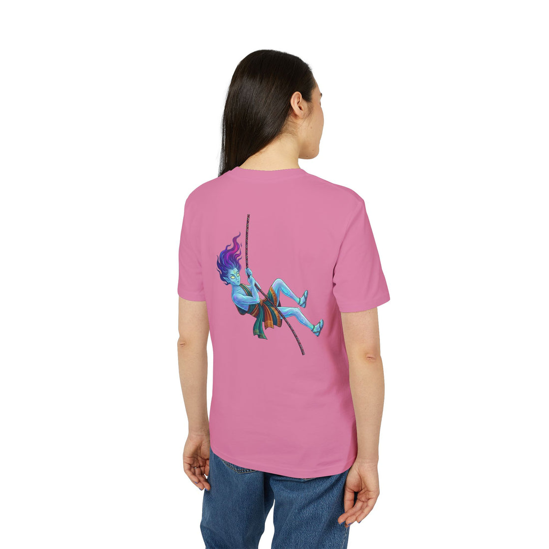 T-Shirt — Embrace the Demons Graphic Tee (Blue Rope Swing Illustration)