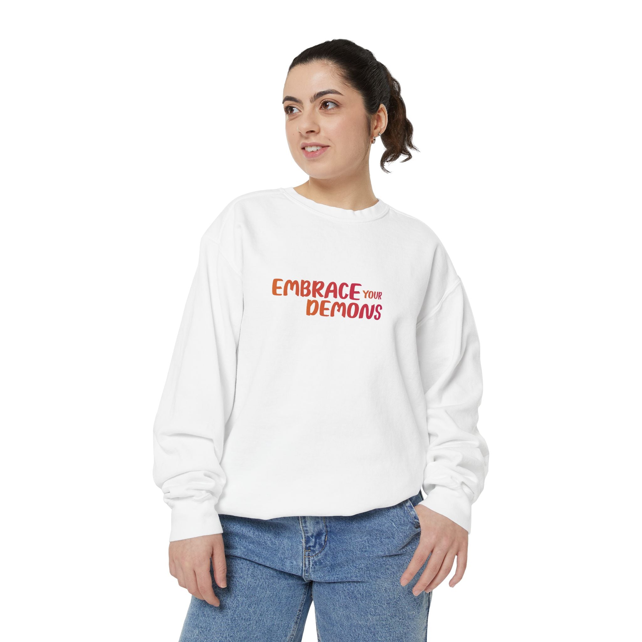 Embrace Your Demons Sweatshirt — Spiritual Fox Art Crewneck
