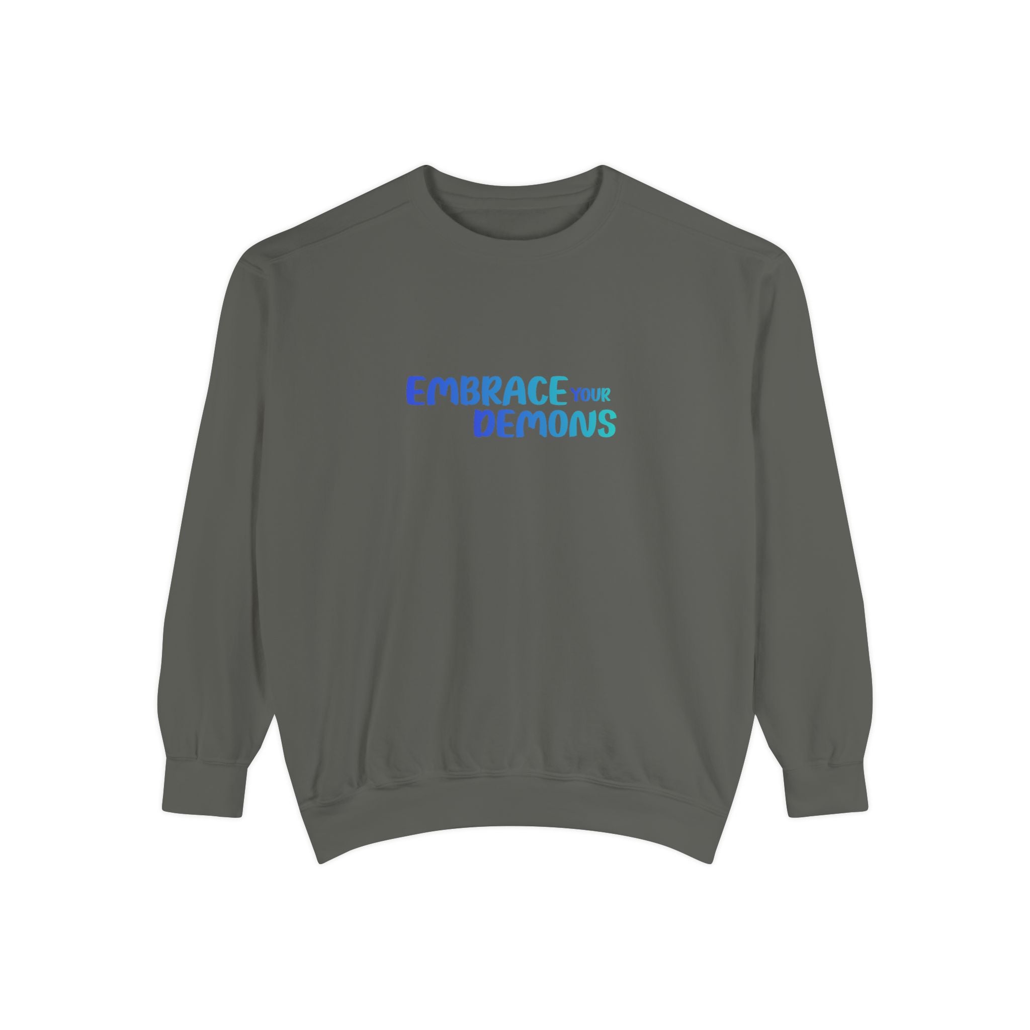 Embrace Your Demons Sweatshirt — "Cold Heart, Warm Soul" Cat Graphic Sweatshirt