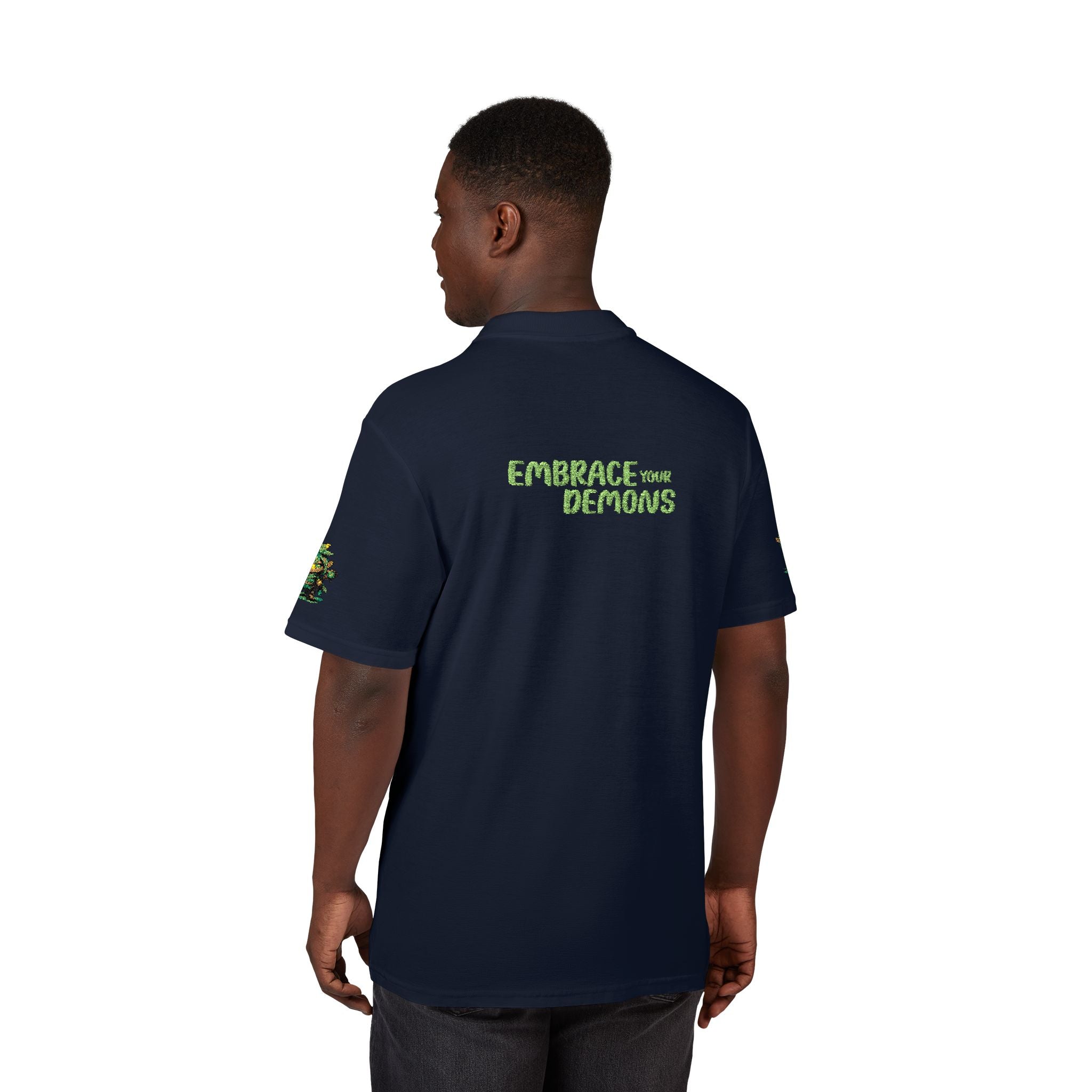 Embrace Your Demons Embroidered 'Forest of Feelings' Polo Shirt