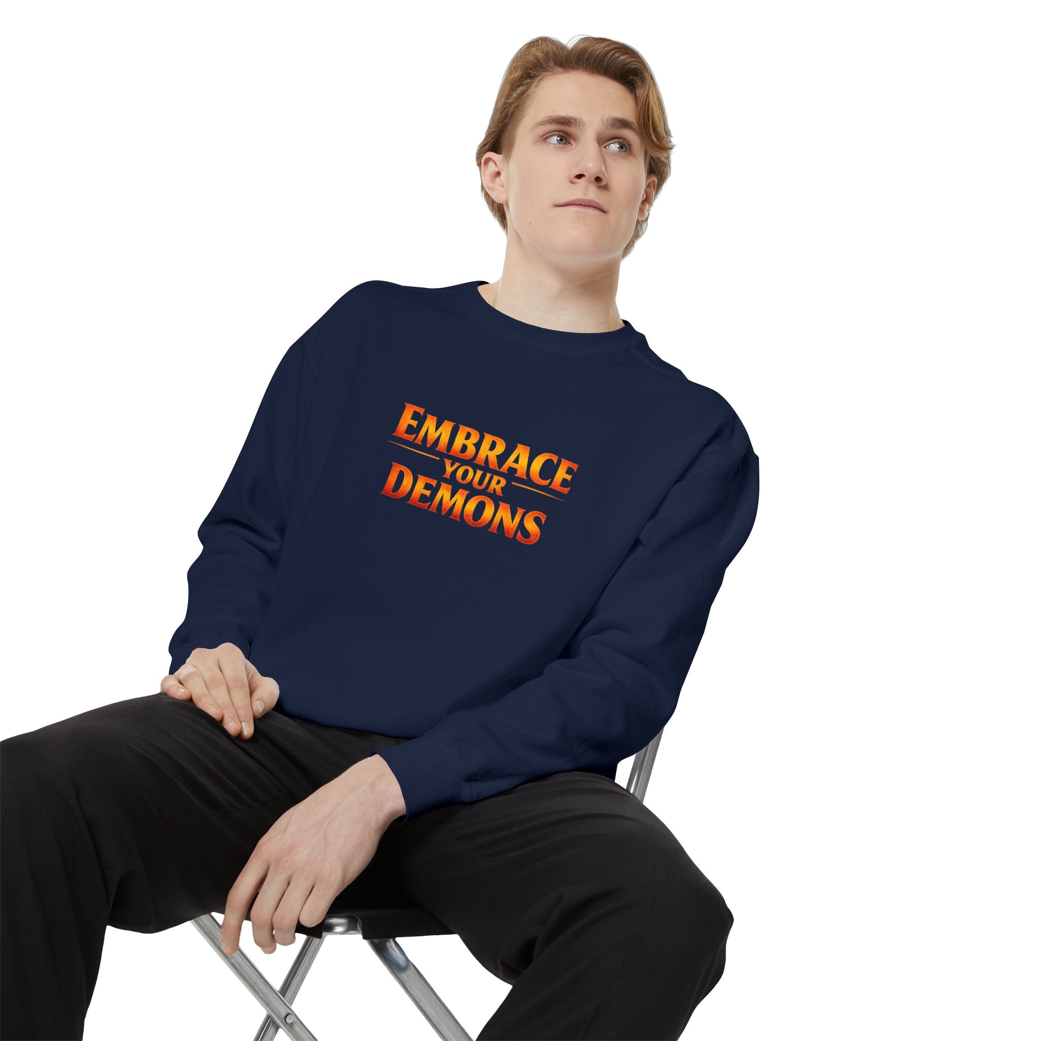 Embrace Your Demons Sweatshirt — Angel Warrior Graphic Crewneck