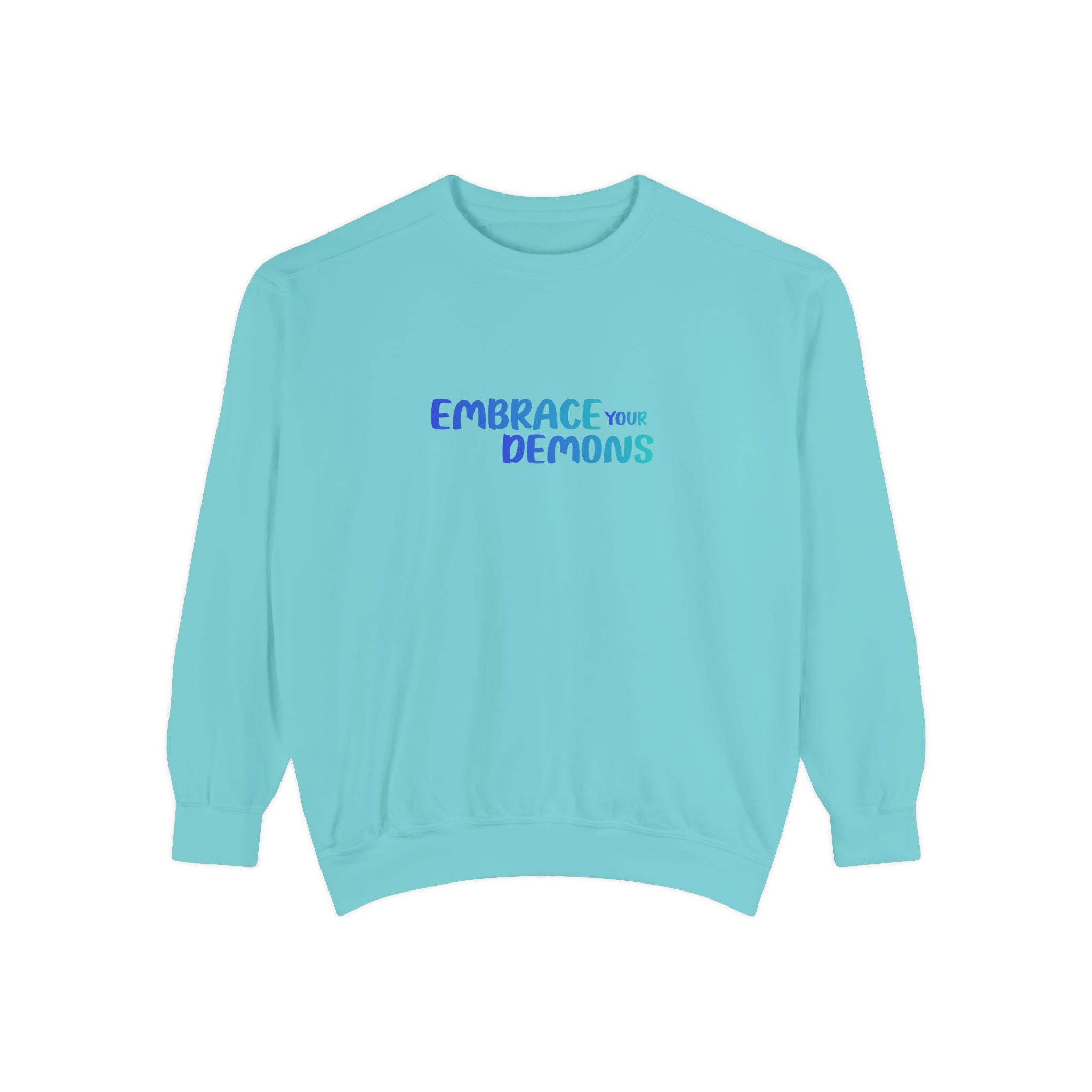 Embrace Your Demons Sweatshirt — "Cold Heart, Warm Soul" Cat Graphic Sweatshirt