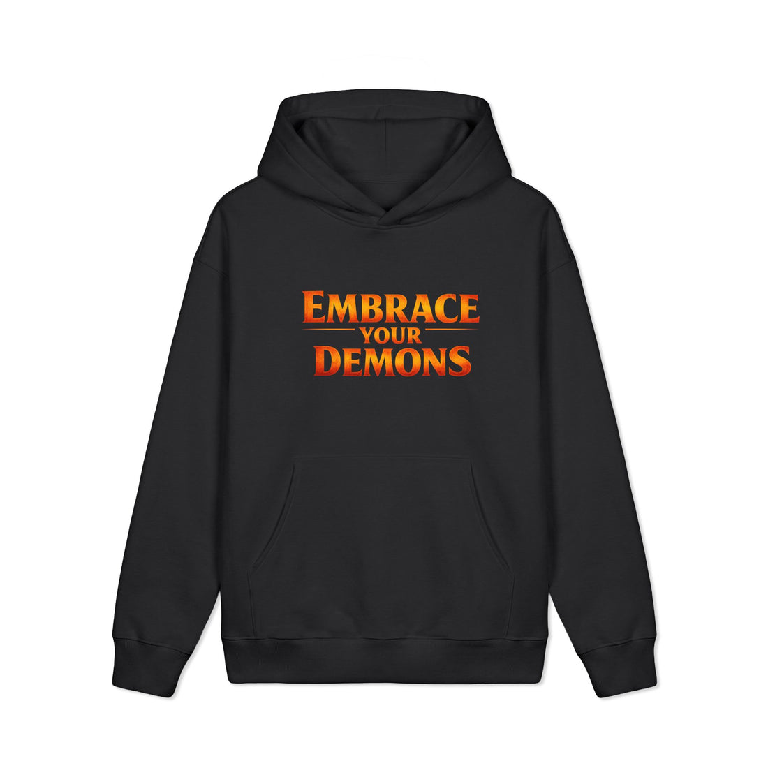 Embrace Your Demons Hoodie — Fiery Warrior Graphic Pullover