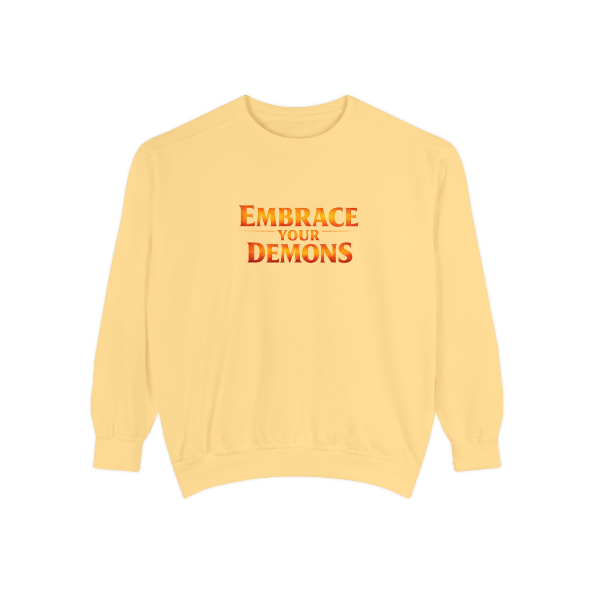 Embrace Your Demons Sweatshirt — Angel Warrior Graphic Crewneck