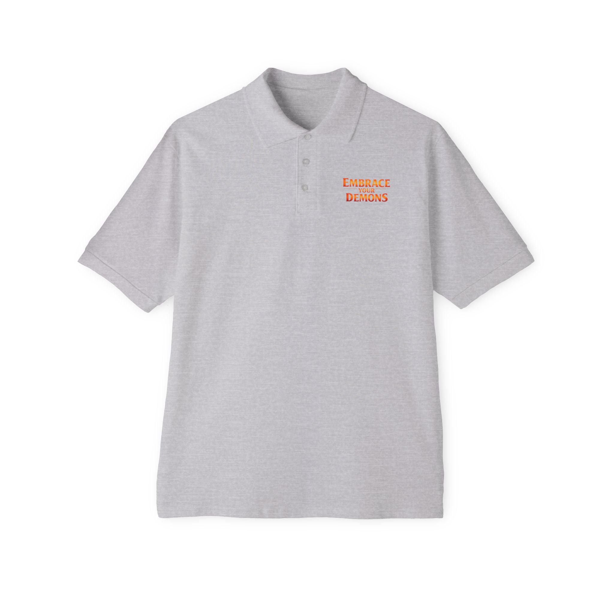 Men's Polo — 'Embrace The Demons' Graphic Chest & Back Print