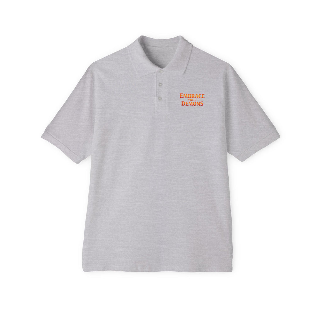Men's Polo — 'Embrace The Demons' Graphic Chest & Back Print