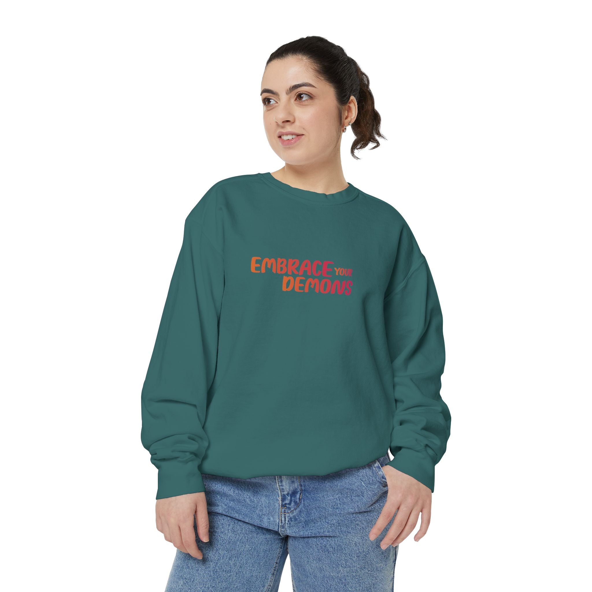 Embrace Your Demons Sweatshirt — Spiritual Fox Art Crewneck