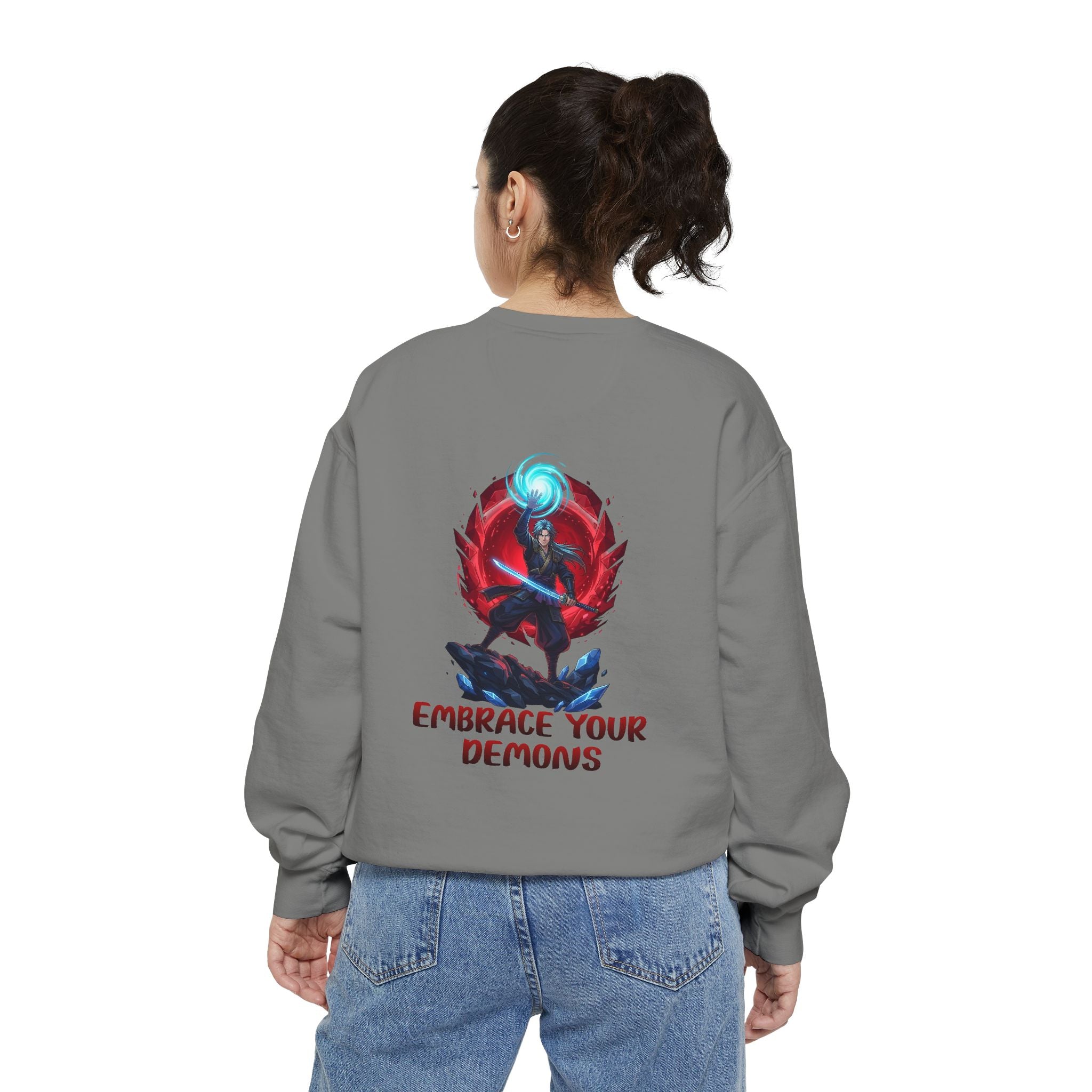 Embrace Your Demons Sweatshirt — Spiritual Fox Art Crewneck