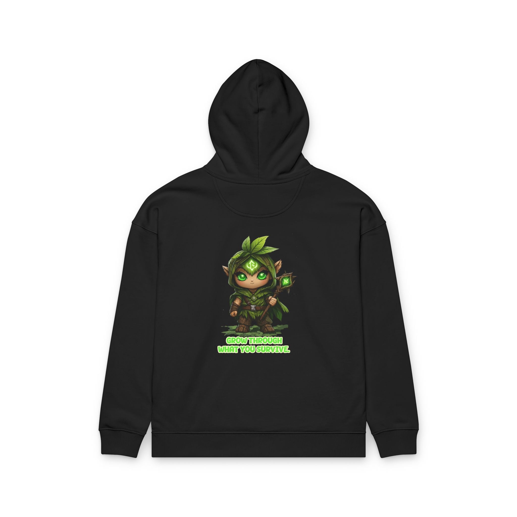 Embrace Your Demons Hoodie — Green Forest Creature Graphic Hoodie