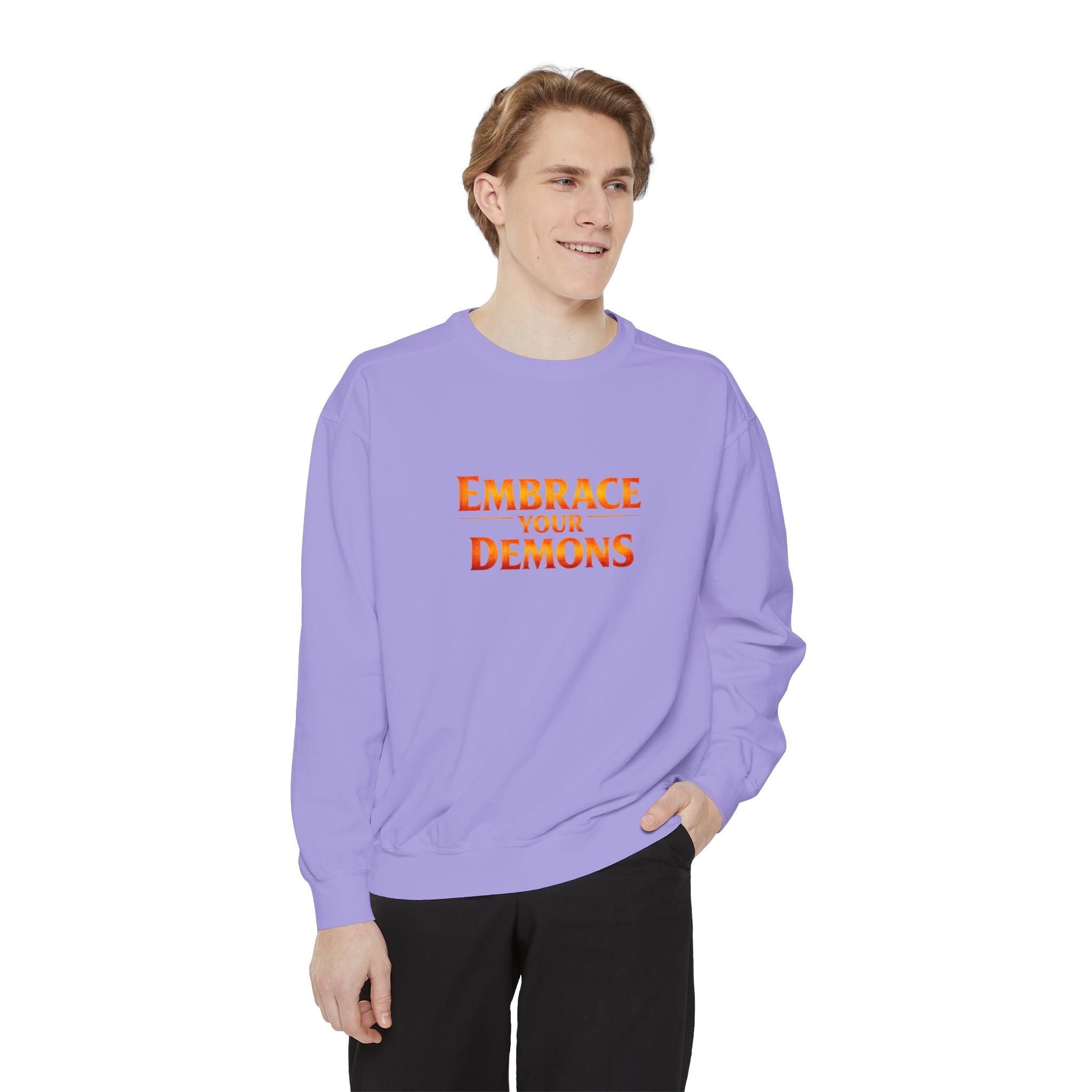 Embrace Your Demons Sweatshirt — Angel Warrior Graphic Crewneck