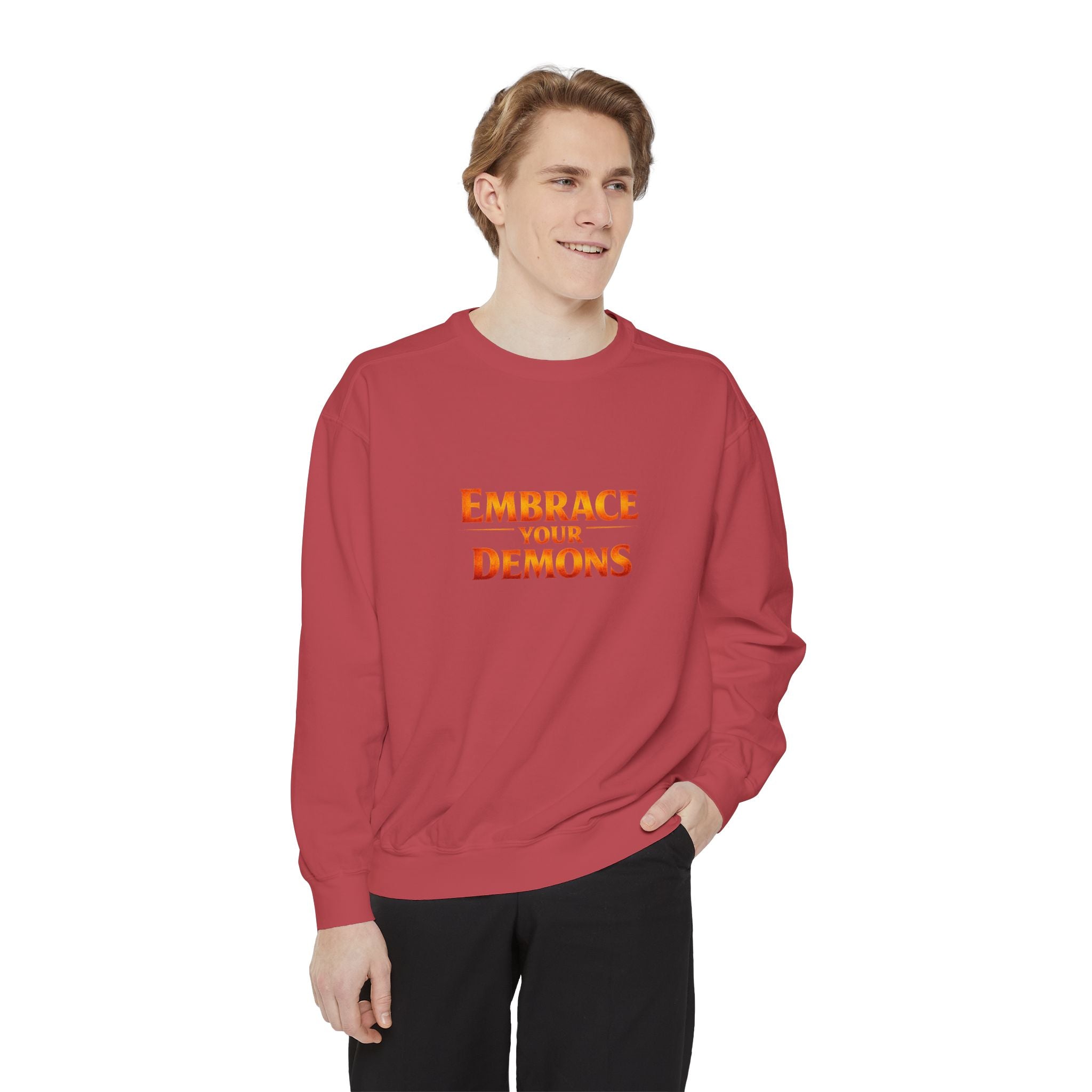 Embrace Your Demons Sweatshirt — Small Flame, Big Courage Graphic Crewneck