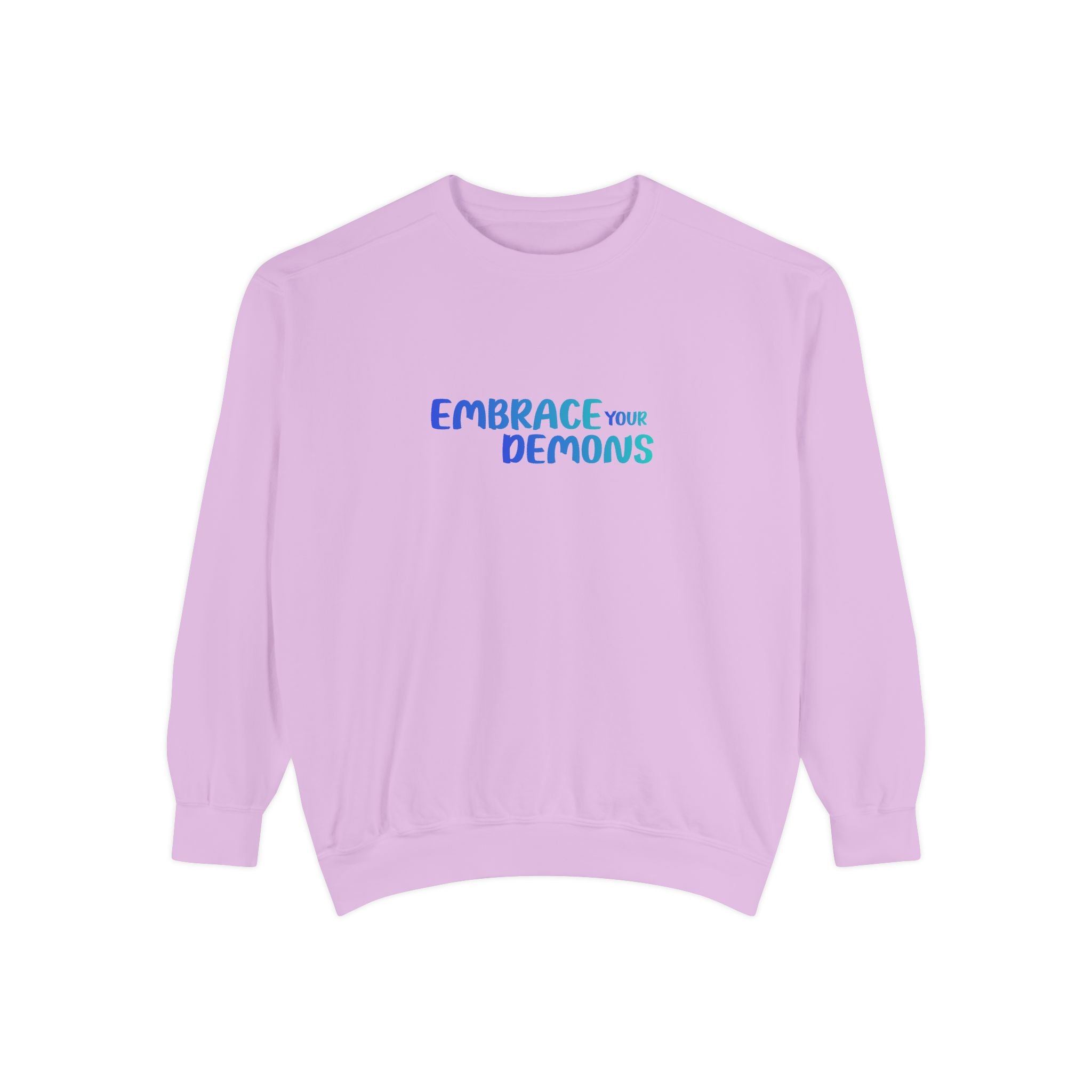 Embrace Your Demons Sweatshirt — "Cold Heart, Warm Soul" Cat Graphic Sweatshirt
