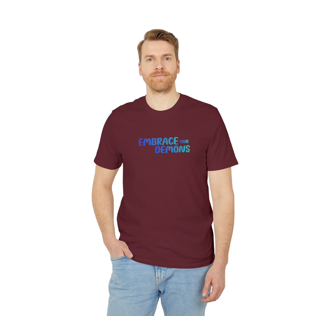 Embrace Your Demons T-Shirt — Cute Blue Fox 'Cold Heart, Warm Soul' Graphic Tee