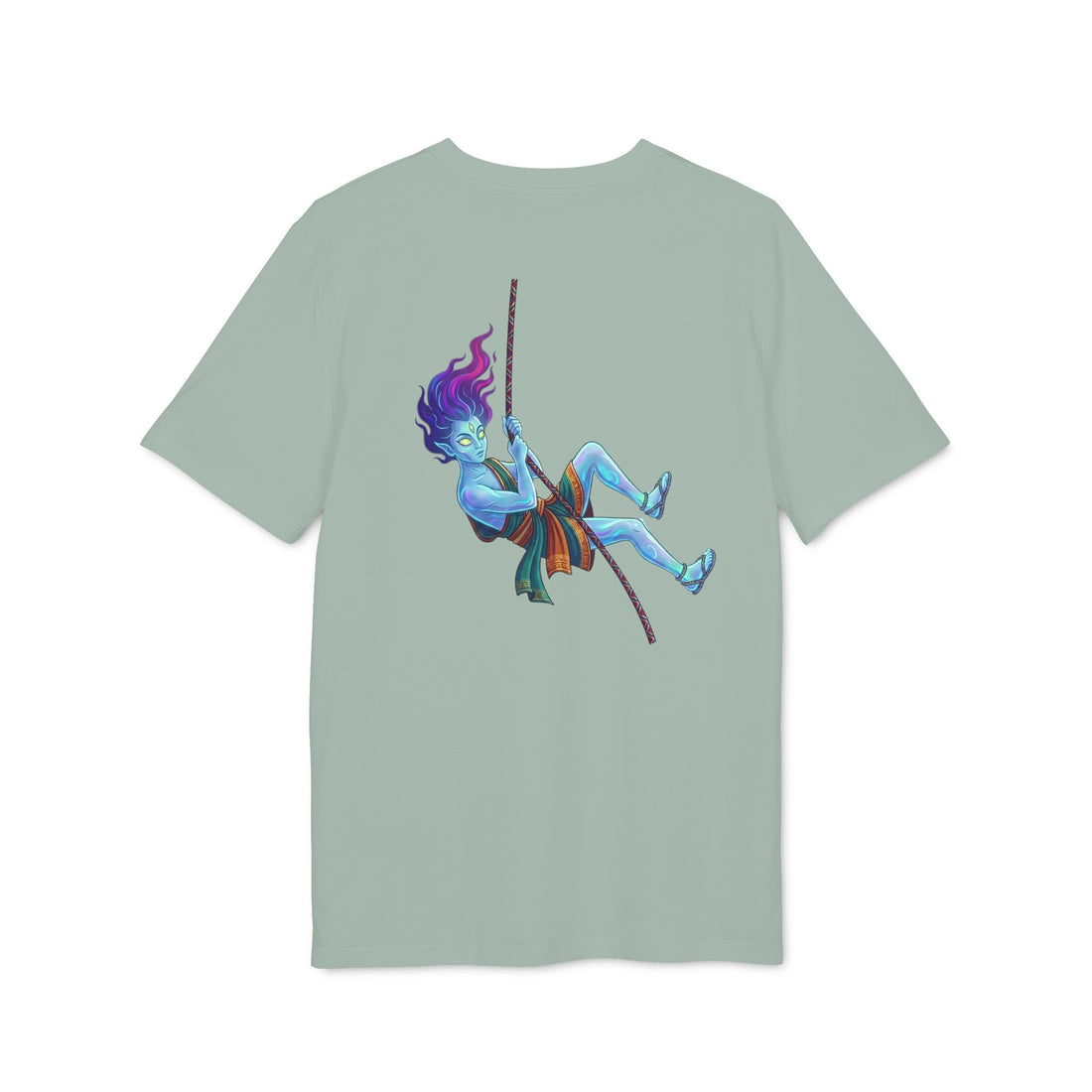 T-Shirt — Embrace the Demons Graphic Tee (Blue Rope Swing Illustration)