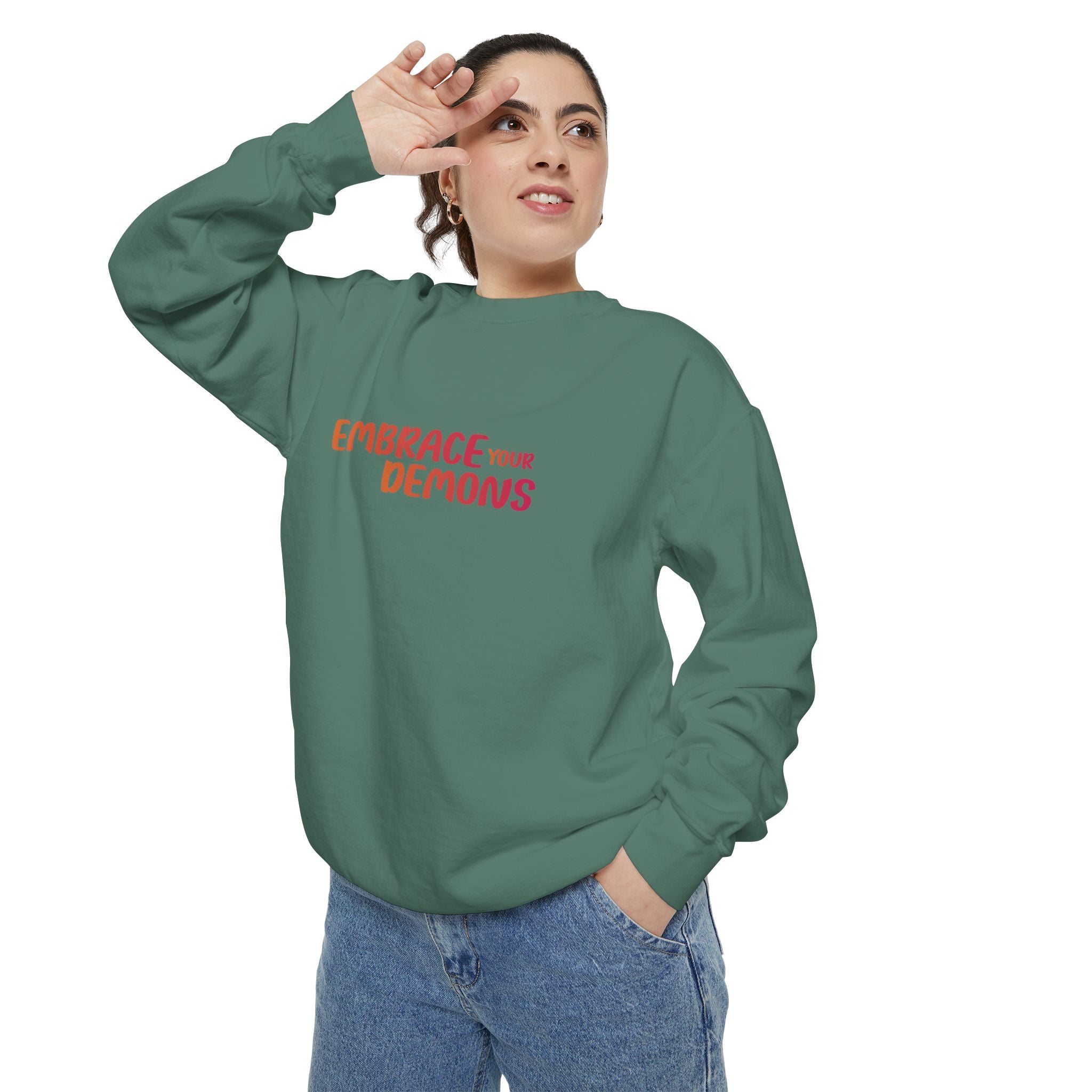 Embrace Your Demons Sweatshirt — Spiritual Fox Art Crewneck