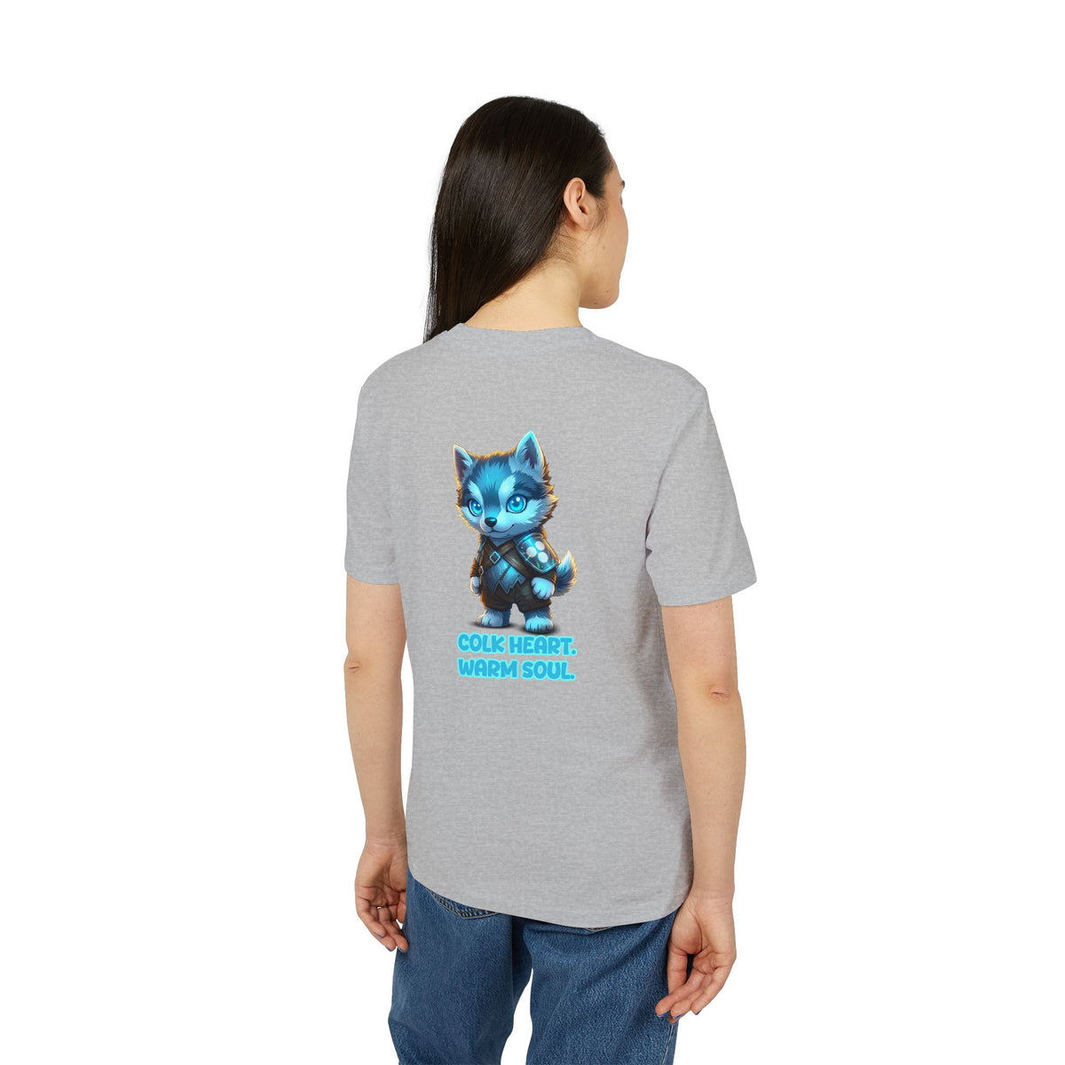 Embrace Your Demons T-Shirt — Cute Blue Fox 'Cold Heart, Warm Soul' Graphic Tee