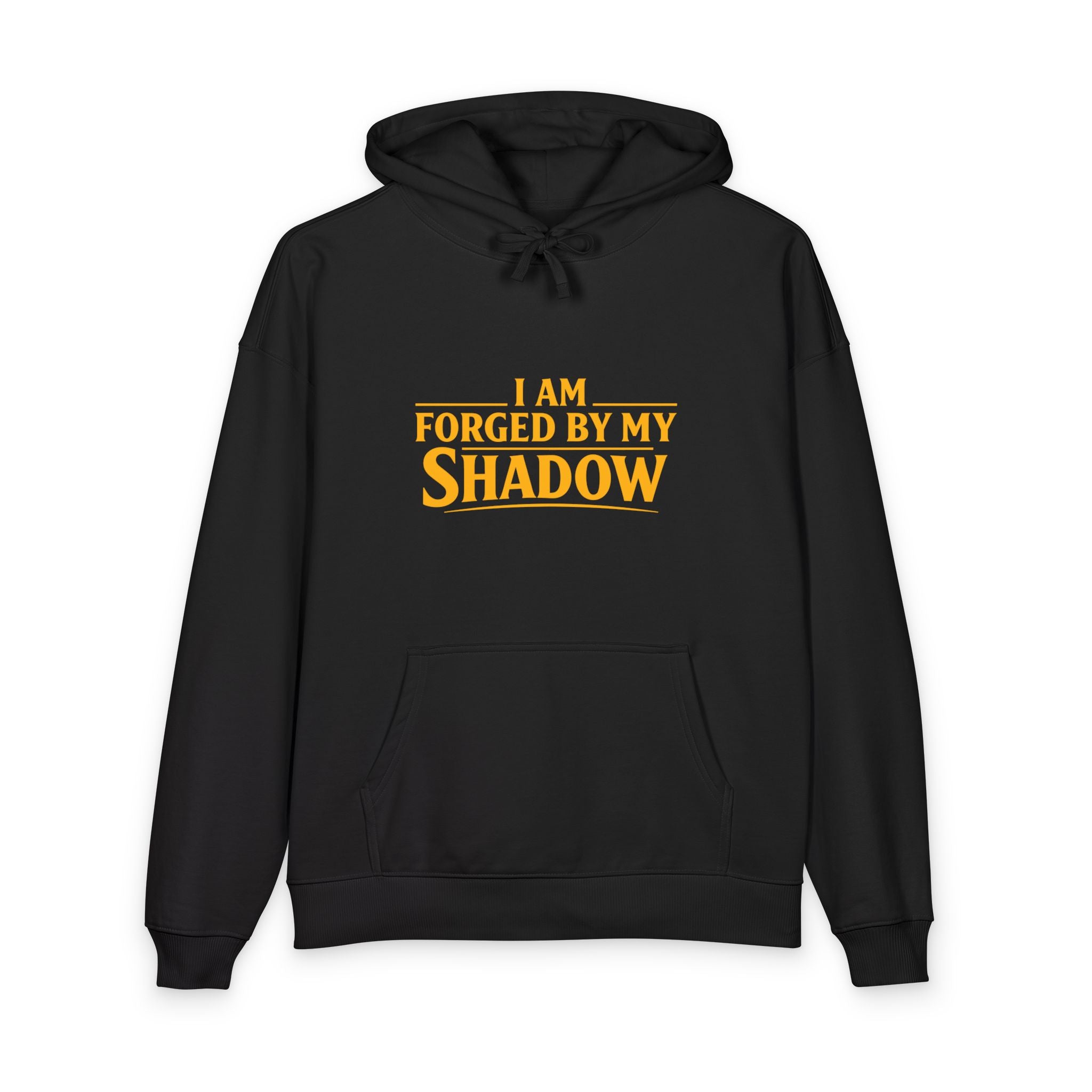Angel Knight Hoodie — “I Am Forged by My Shadow” Graphic Pullover