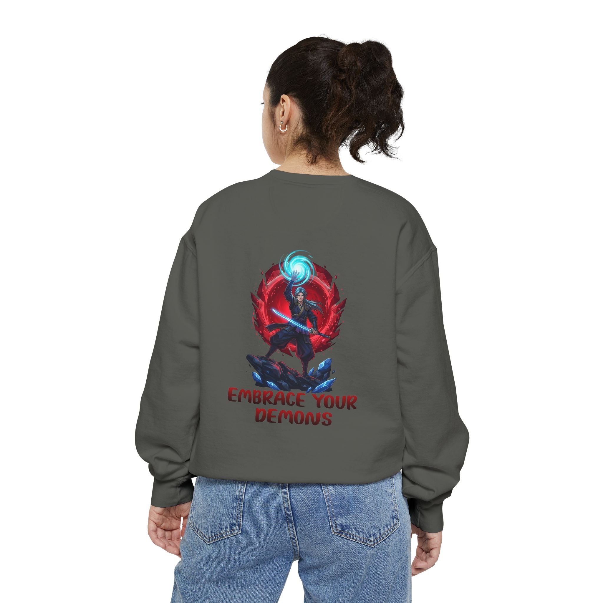 Embrace Your Demons Sweatshirt — Spiritual Fox Art Crewneck
