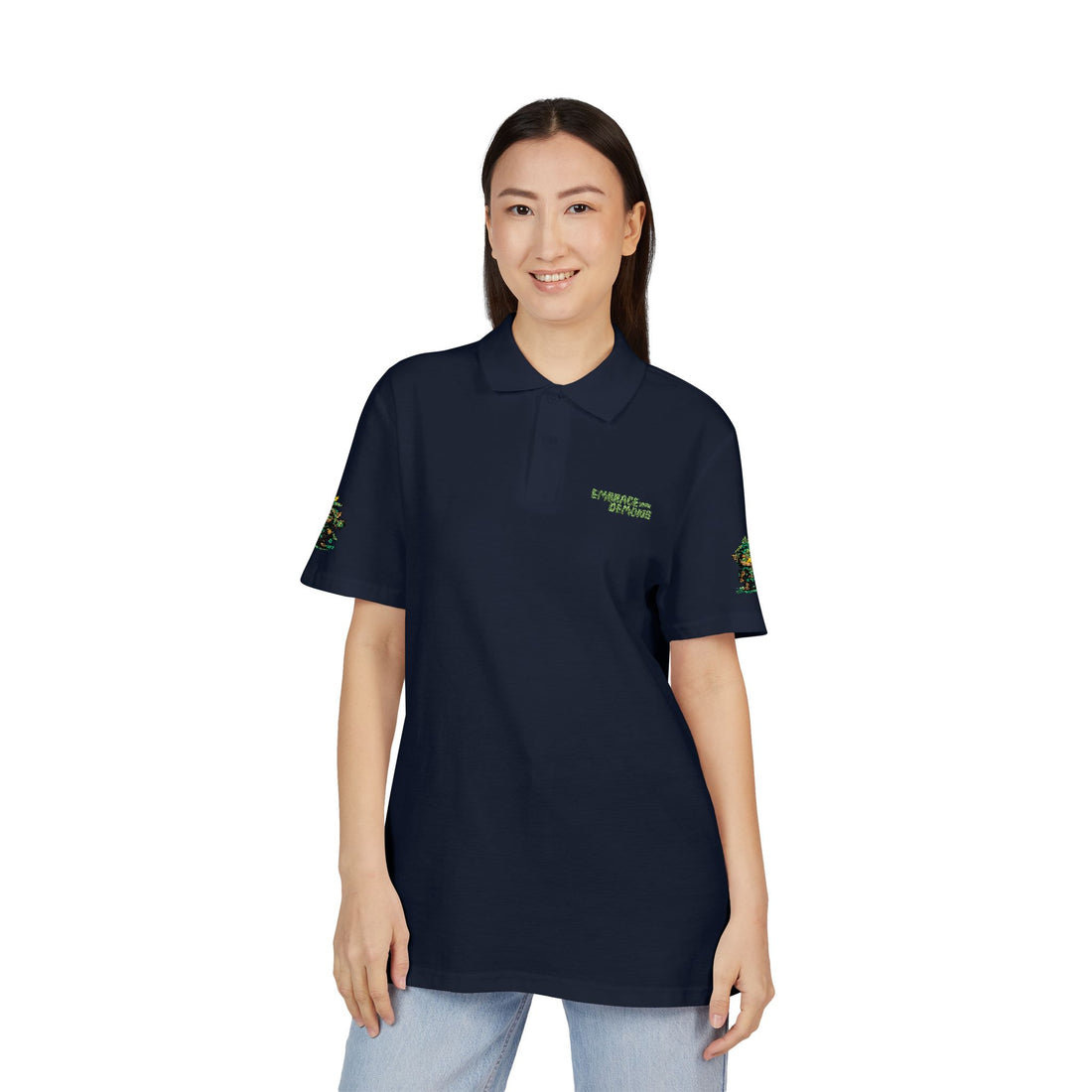 Embrace Your Demons Embroidered 'Forest of Feelings' Polo Shirt