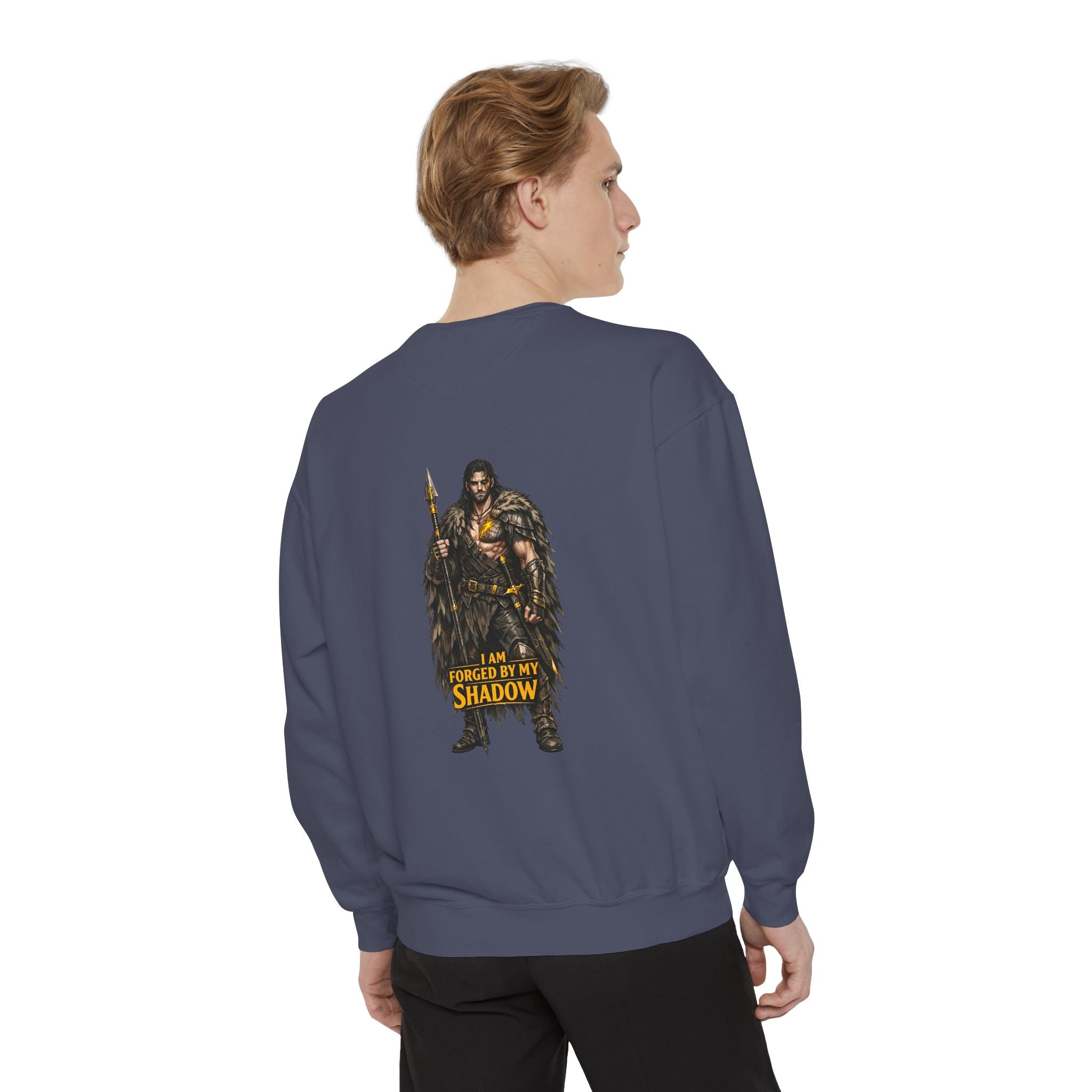Forged by My Shadow Sweatshirt — Viking Warrior Graphic Crewneck