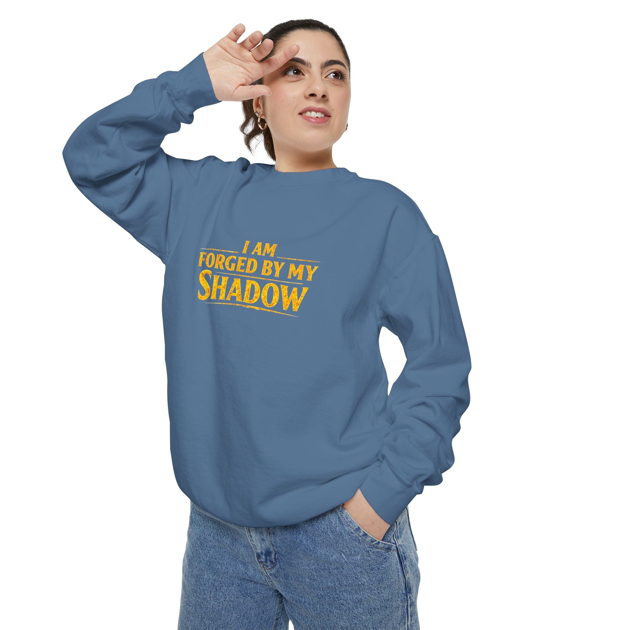 Forged by My Shadow Sweatshirt — Viking Warrior Graphic Crewneck
