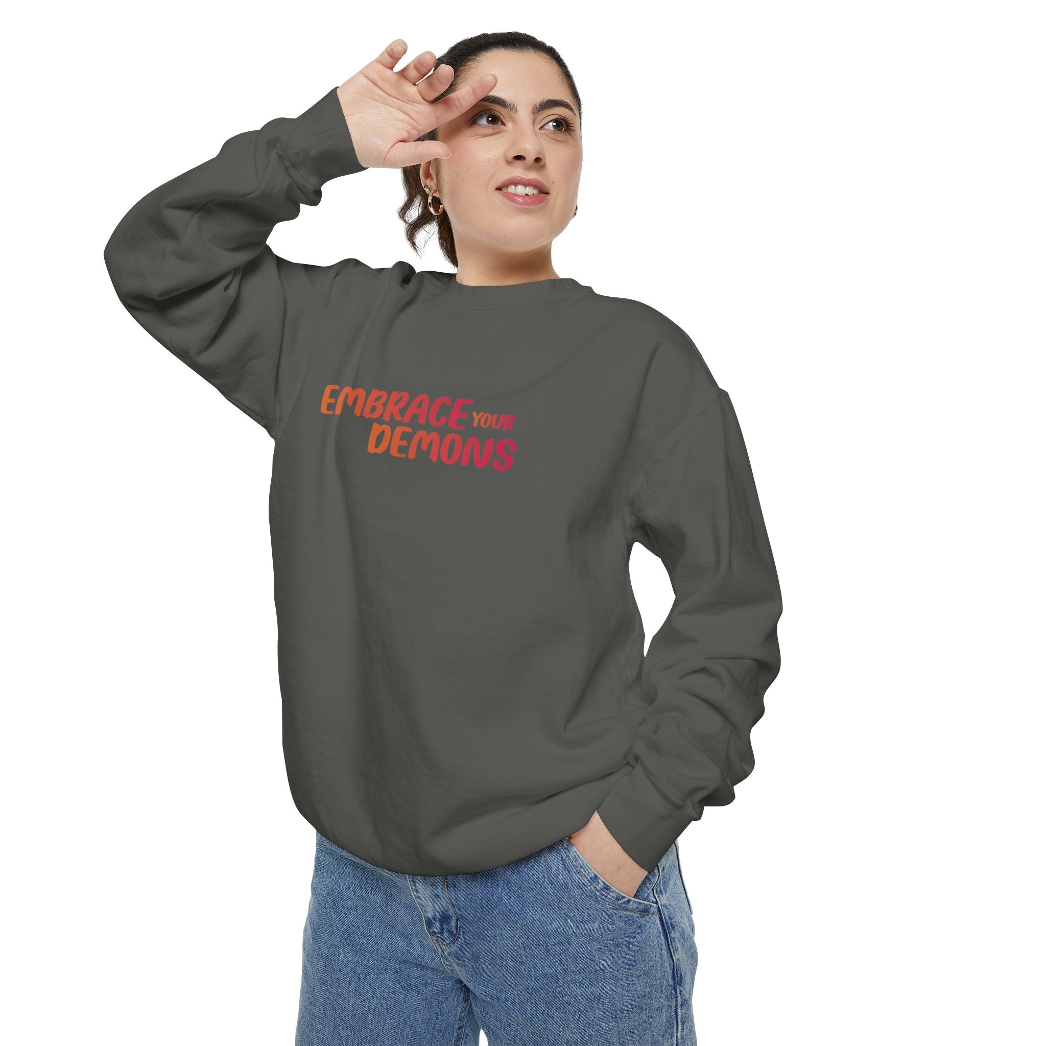 Embrace Your Demons Sweatshirt — Samurai Warrior Graphic Crewneck