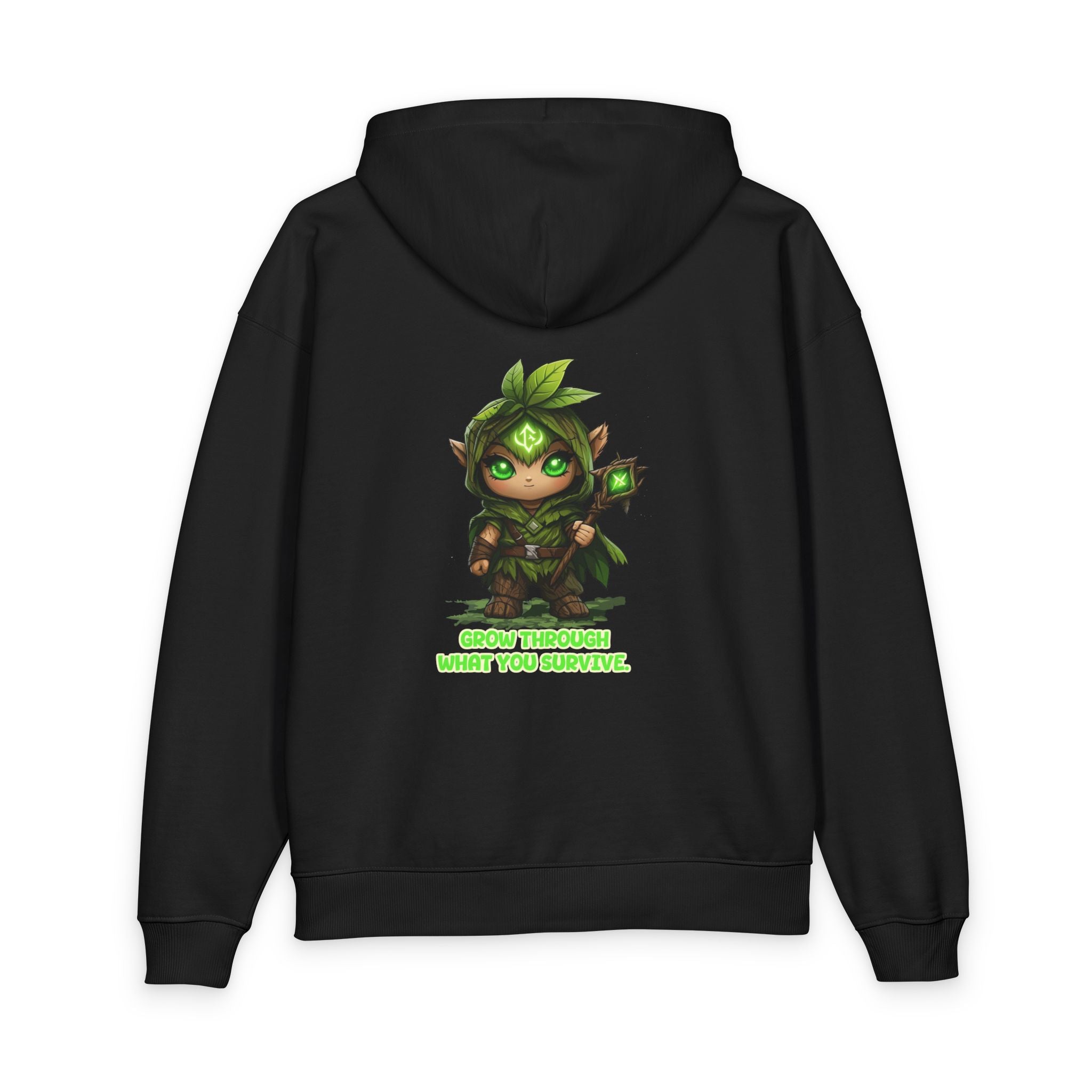 Embrace Your Demons Hoodie — Green Forest Creature Graphic Hoodie