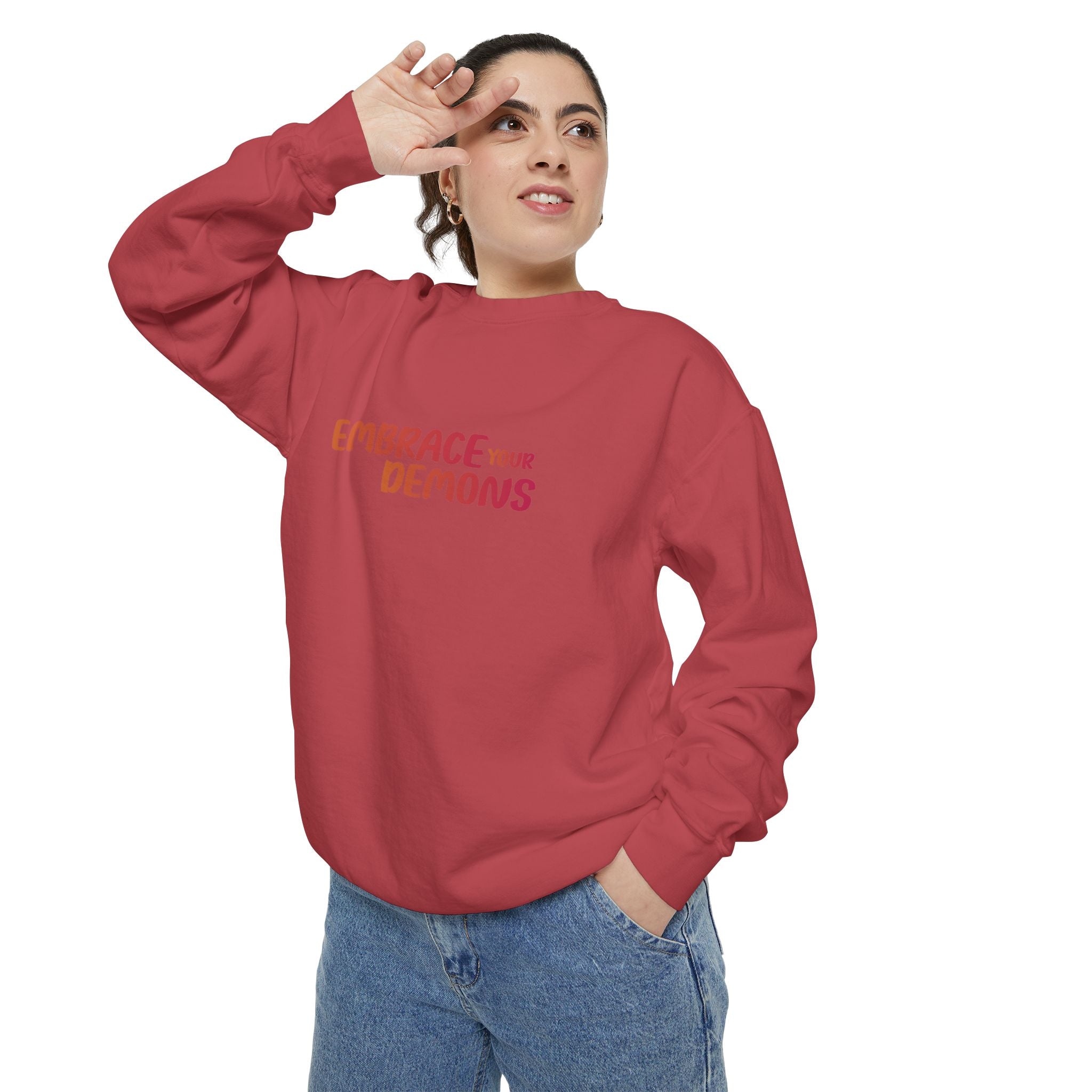 Embrace Your Demons Sweatshirt — Spiritual Fox Art Crewneck