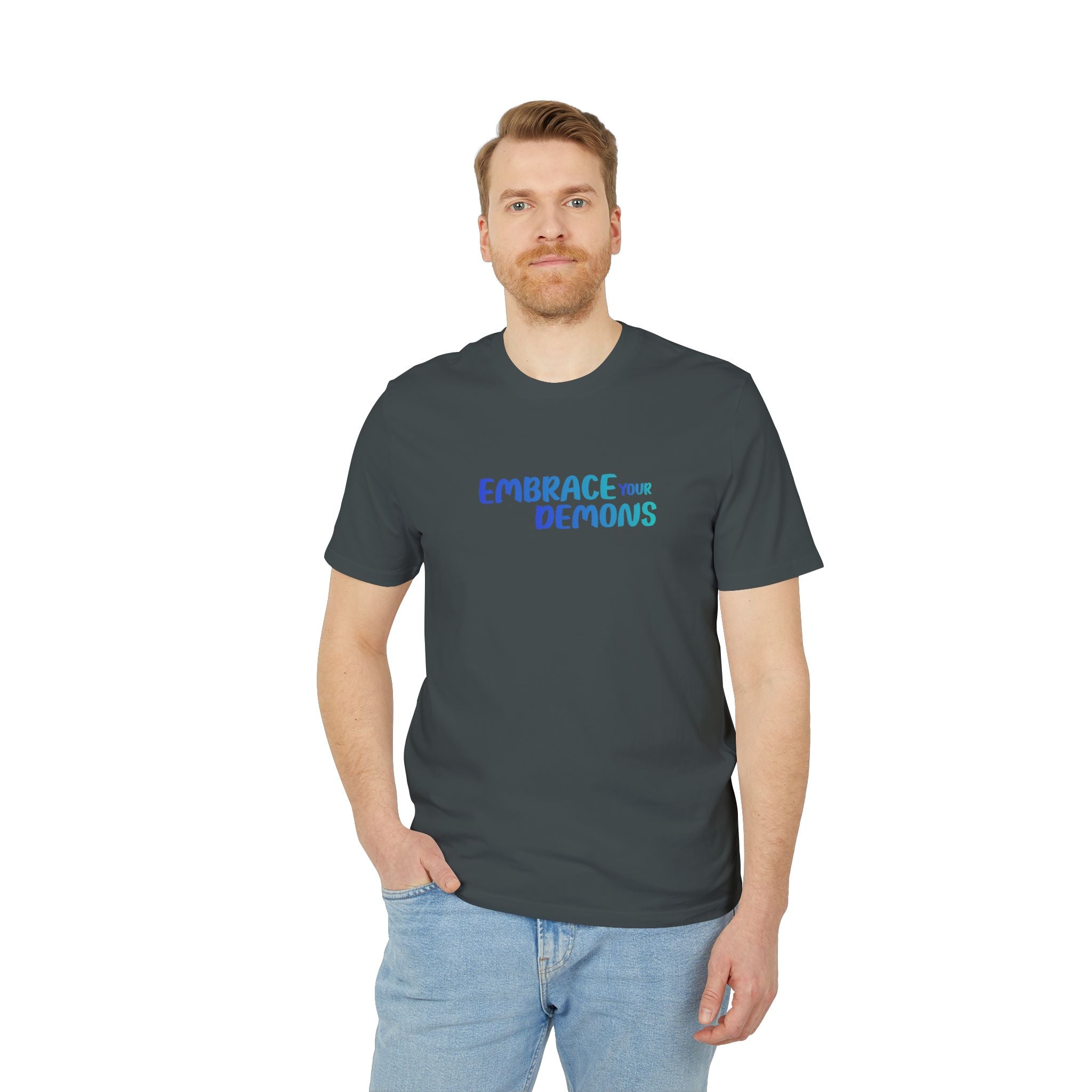 Embrace Your Demons T-Shirt — Cute Blue Fox 'Cold Heart, Warm Soul' Graphic Tee